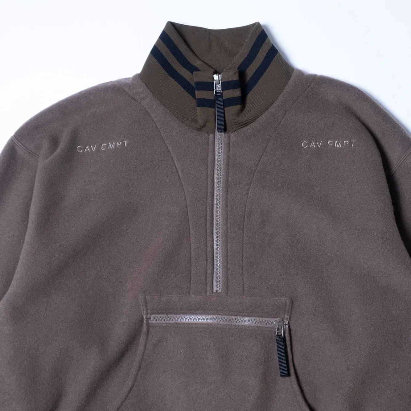 Cav Empt Fleece Half Zip Up - Khaki - Never Never