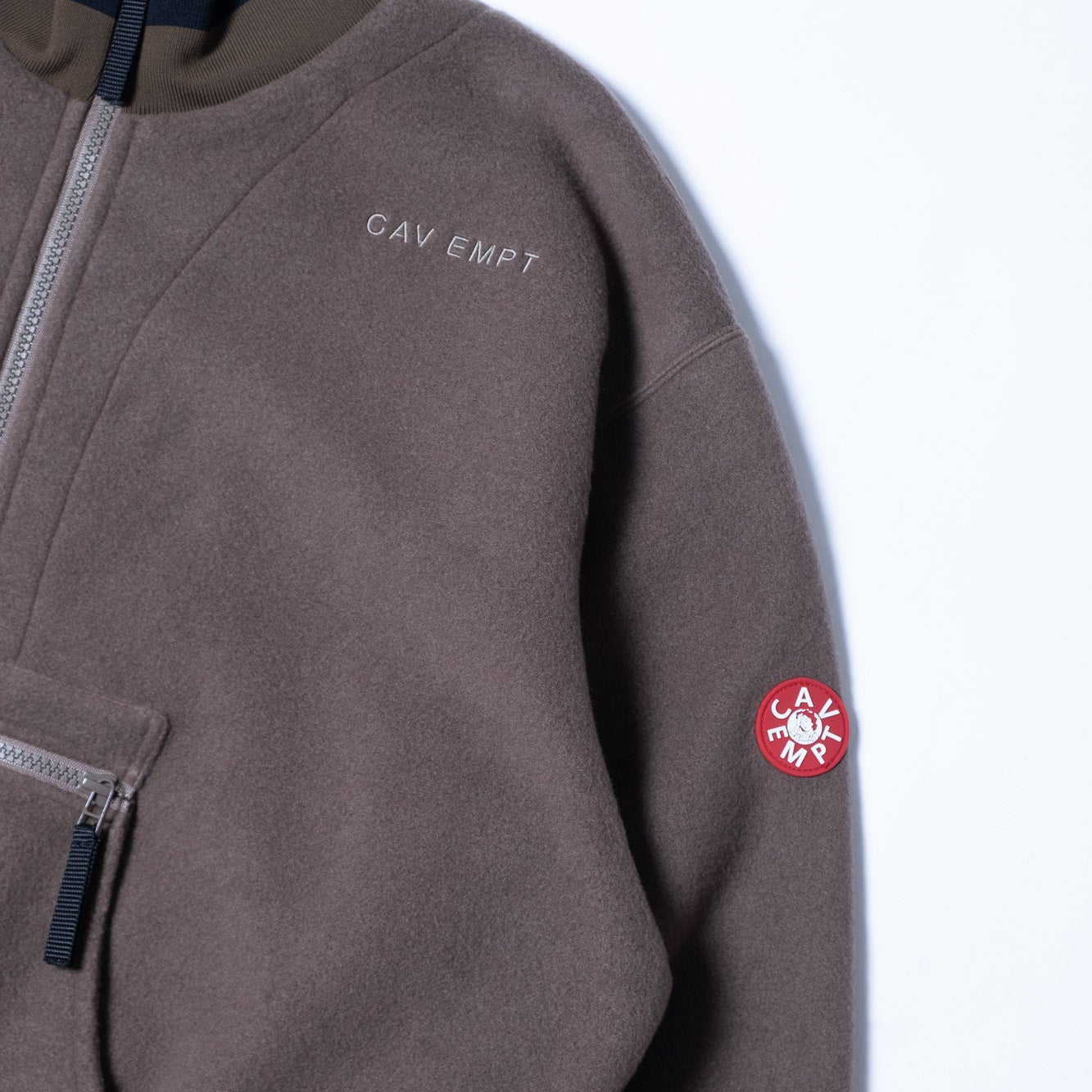Cav Empt Fleece Half Zip Up - Khaki