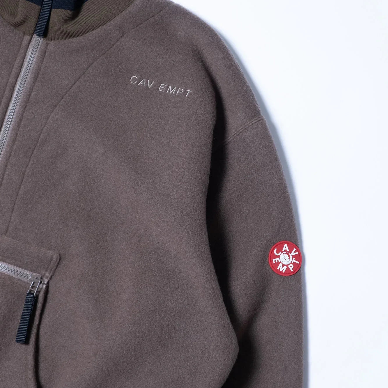 Cav Empt Fleece Half Zip Up - Khaki - Never Never