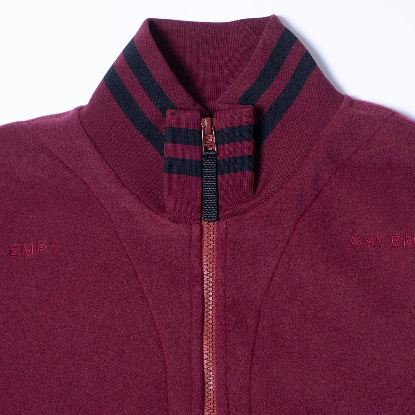 Cav Empt Fleece Half Zip Up - Burgundy - Never Never