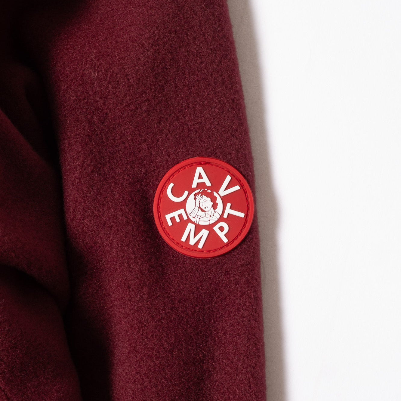 Cav Empt Fleece Half Zip Up - Burgundy