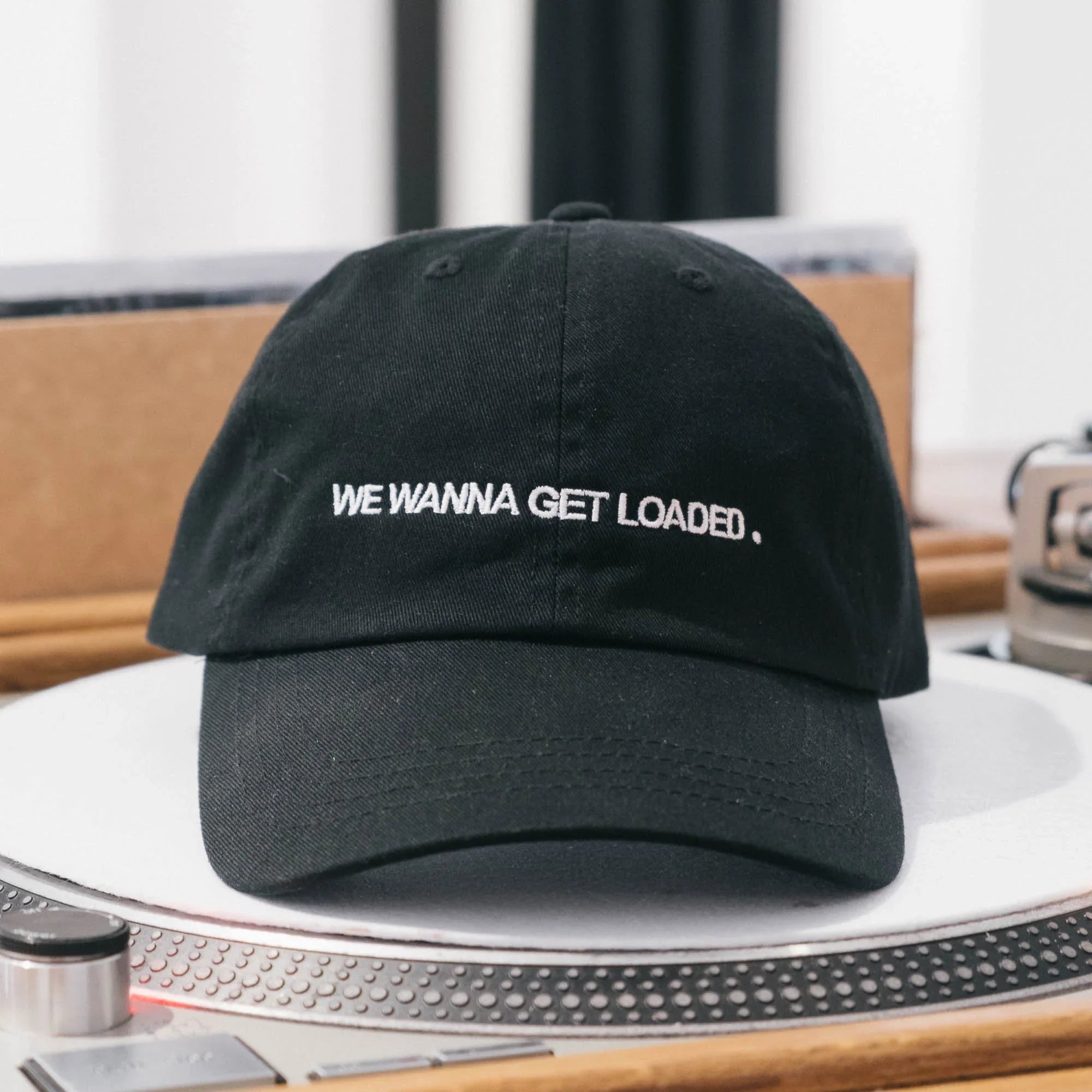 Easy Listening We Wanna Get Loaded Embroidered Hat - Black