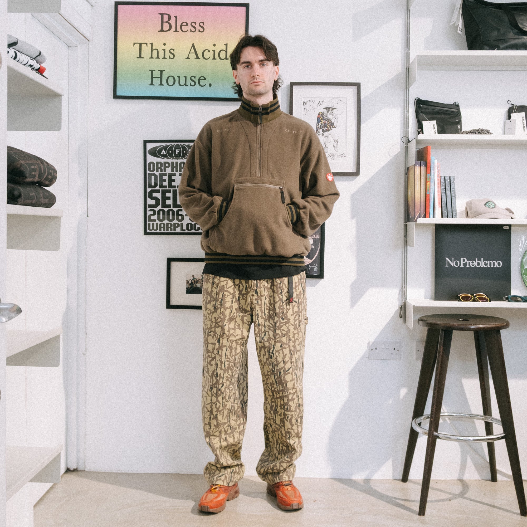 Cav Empt Fleece Half Zip Up - Khaki - Never Never