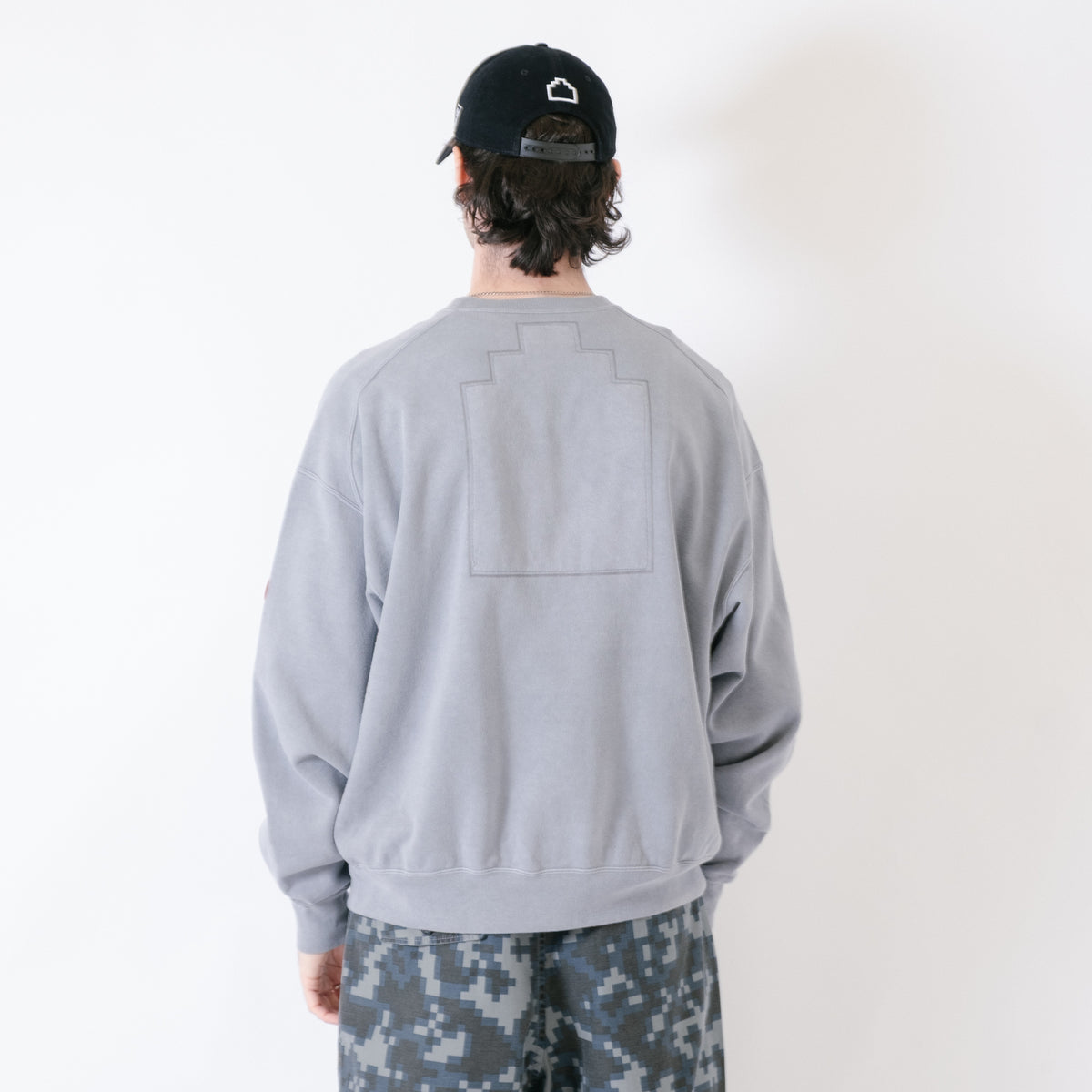 Cav Empt Overdye Panel Shoulder Crew Neck Sweater - Grey