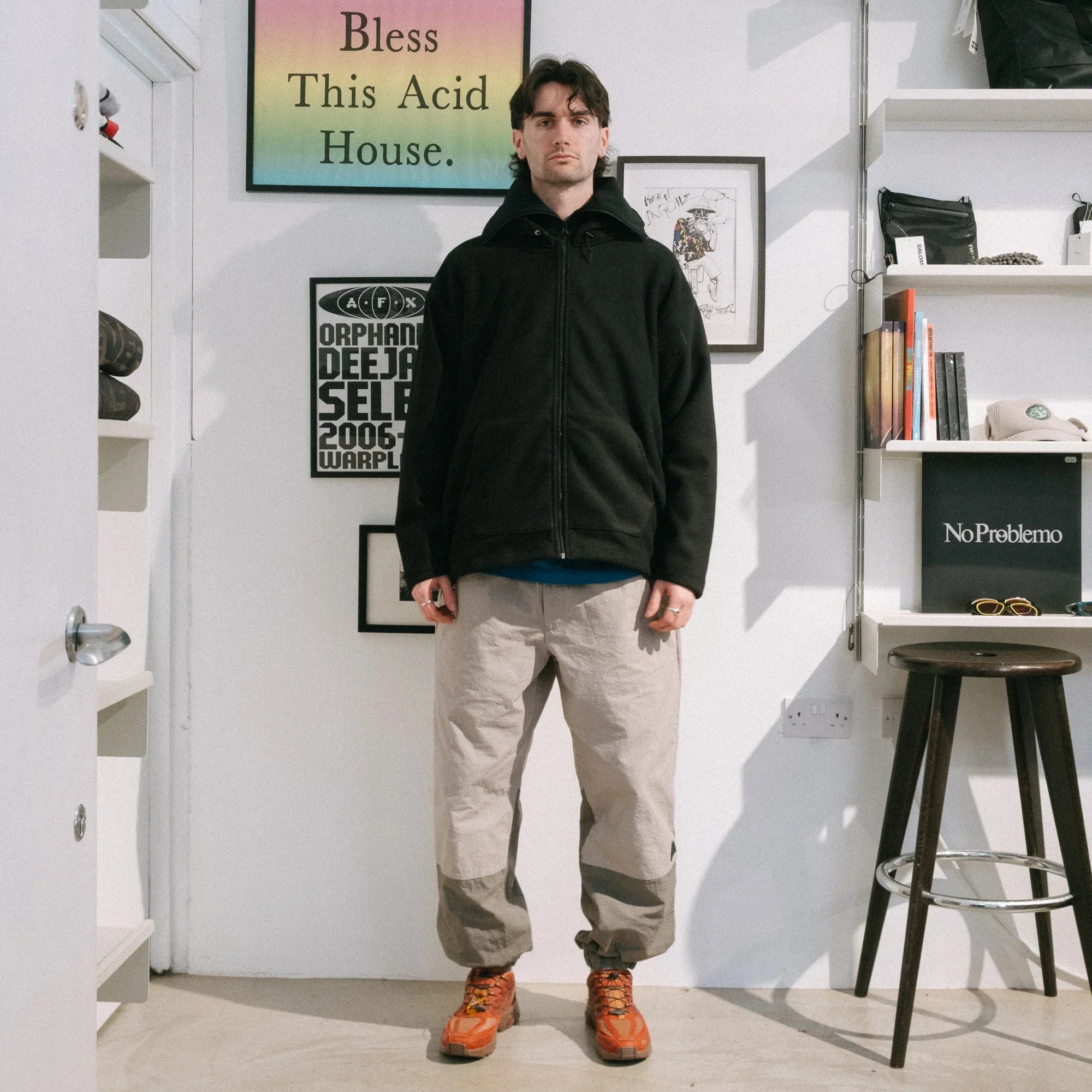 Cav Empt Attached Hood Fleece Zip Up - Black - Never Never