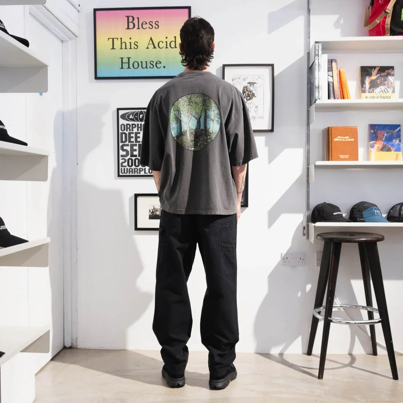 is-ness House QV Tee - Sumi Charcoal