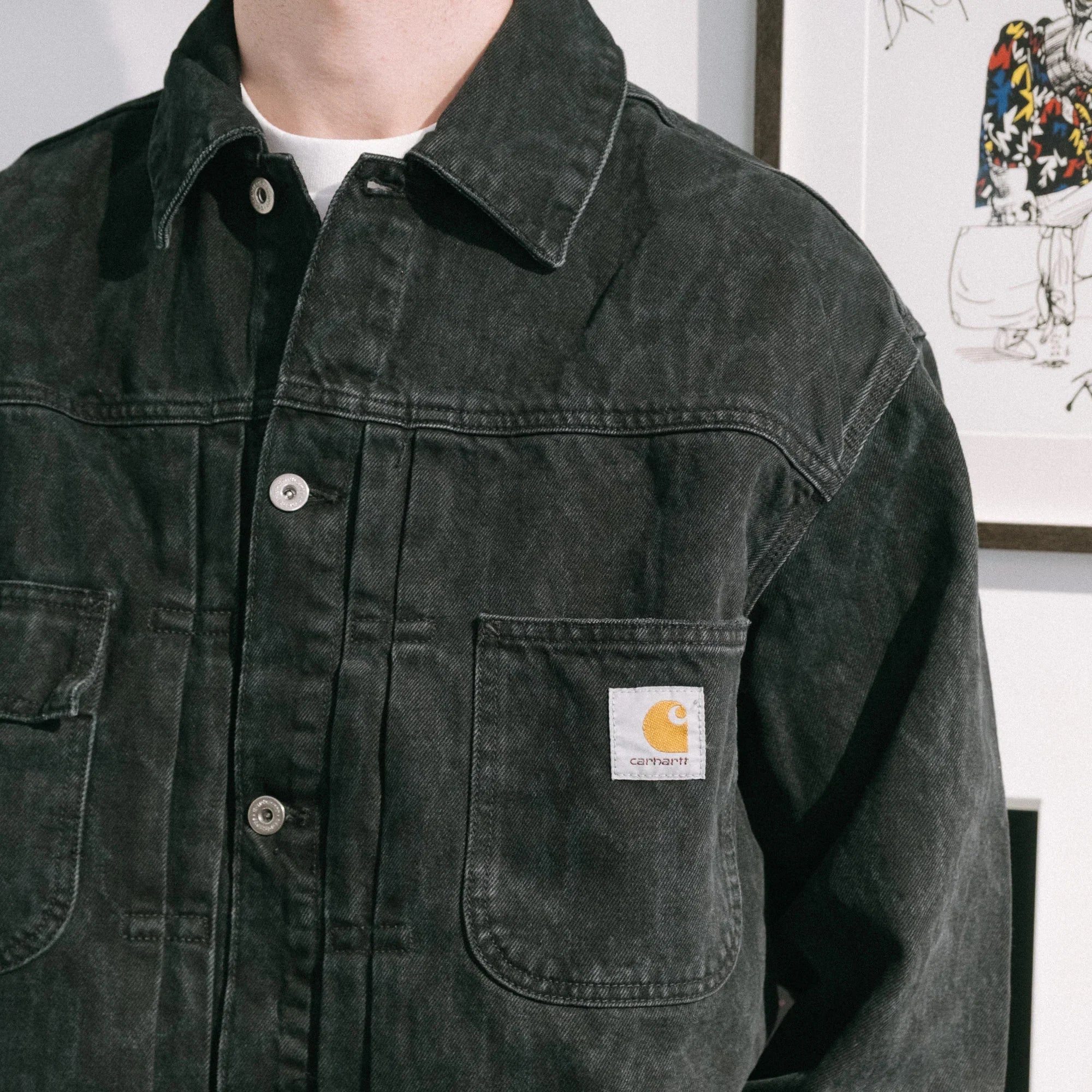 Carhartt WIP Belmar Jacket - Snake Camo Black Stone Washed - Never Never