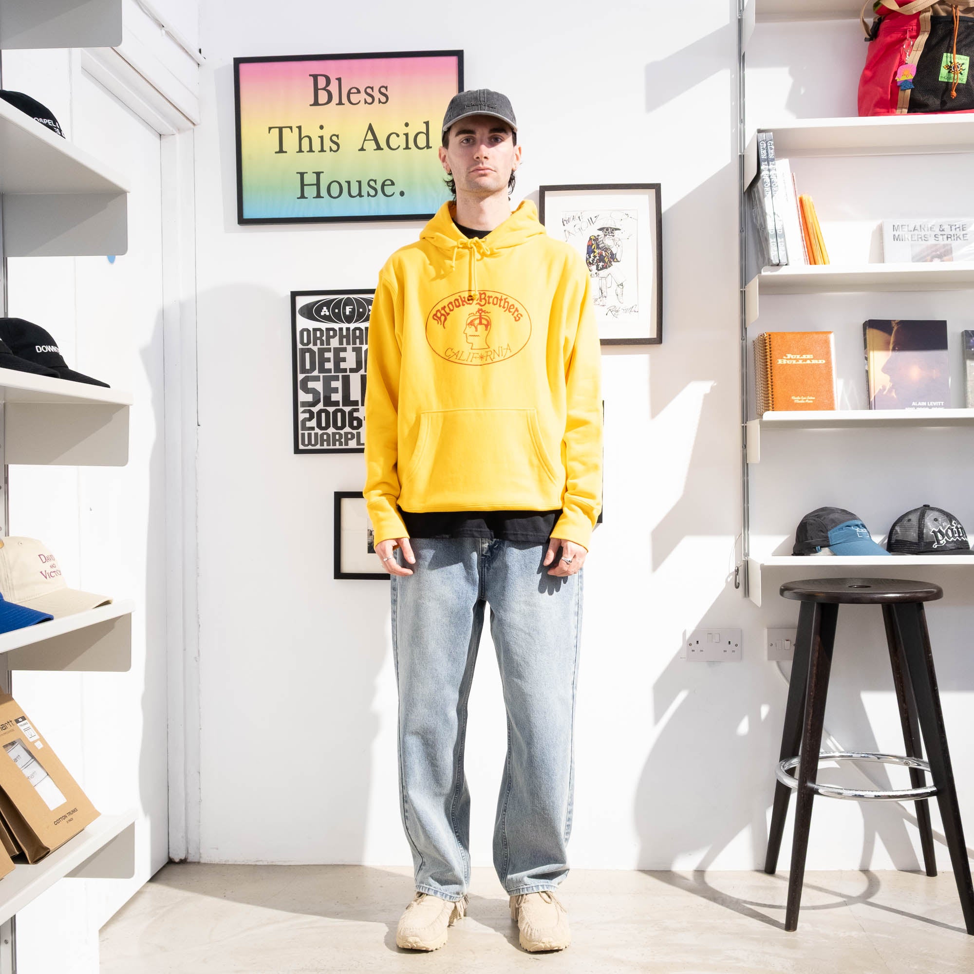 Brain Dead x Brooks Brothers Logo Hoodie - Yellow