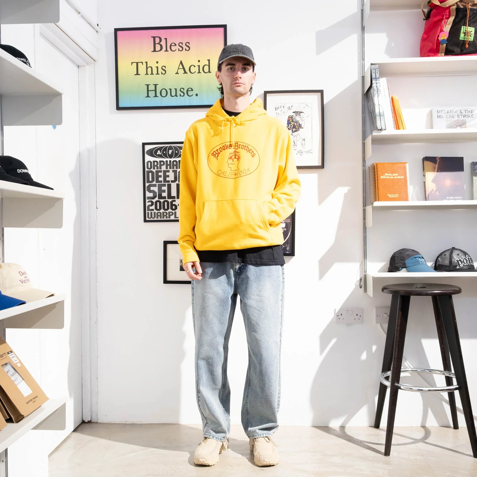 Brain Dead x Brooks Brothers Logo Hoodie - Yellow