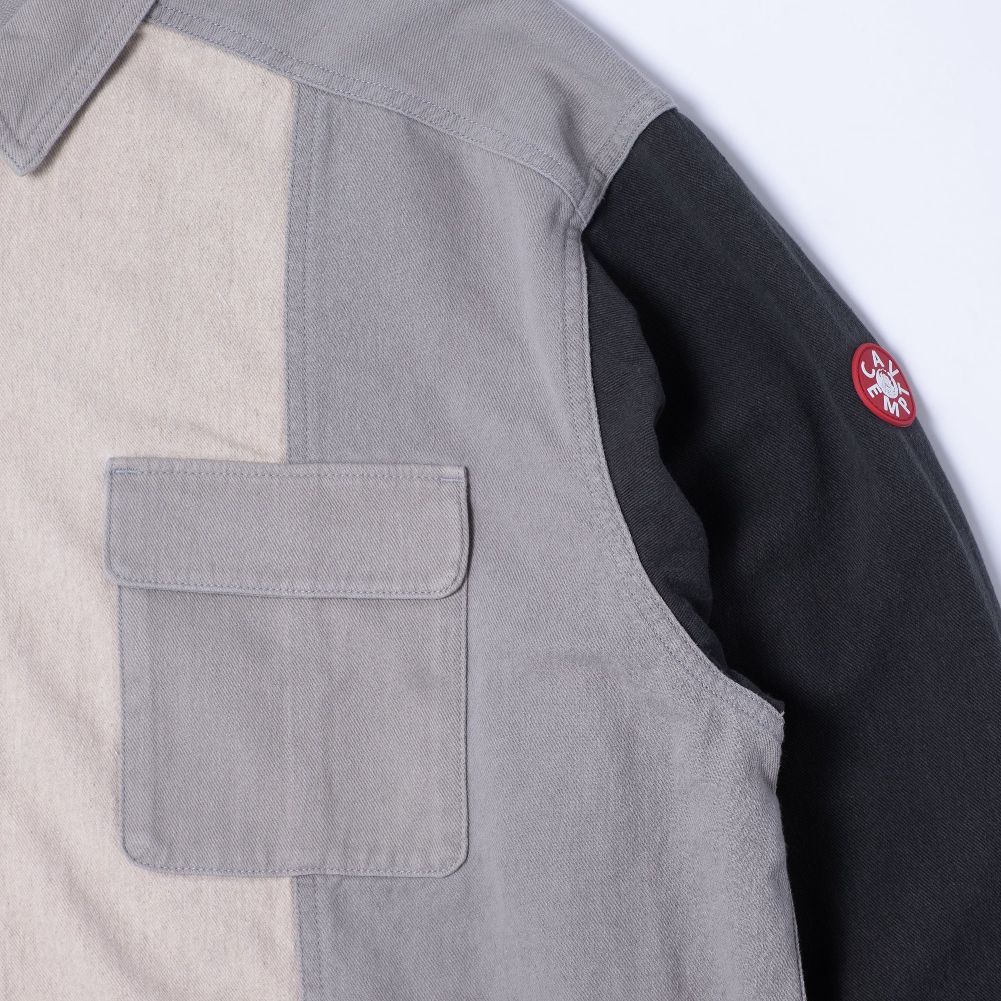Cav Empt Stripe Cut Short Shirt Jacket - Grey