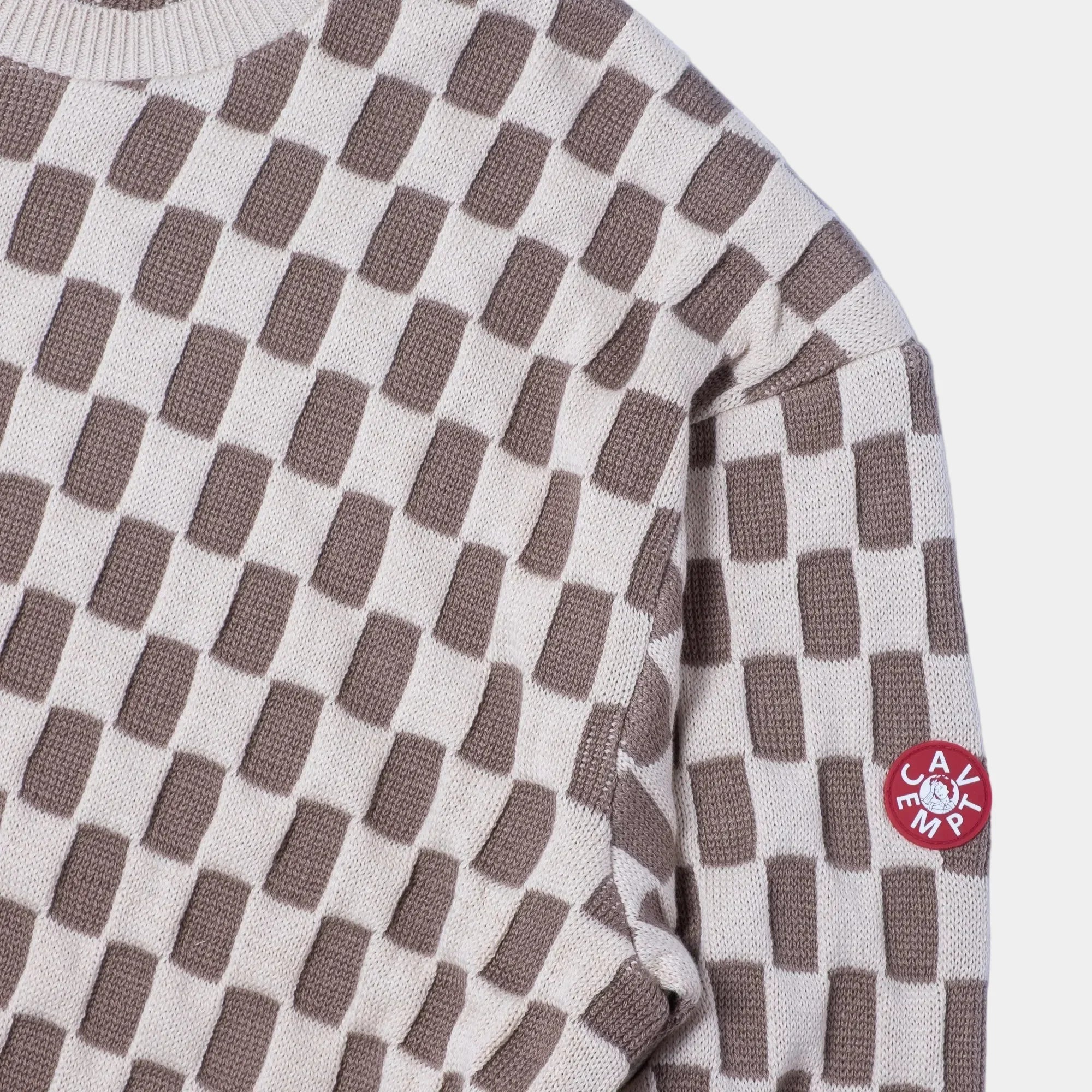 Cav Empt Rectangular Knit Sweater - Beige