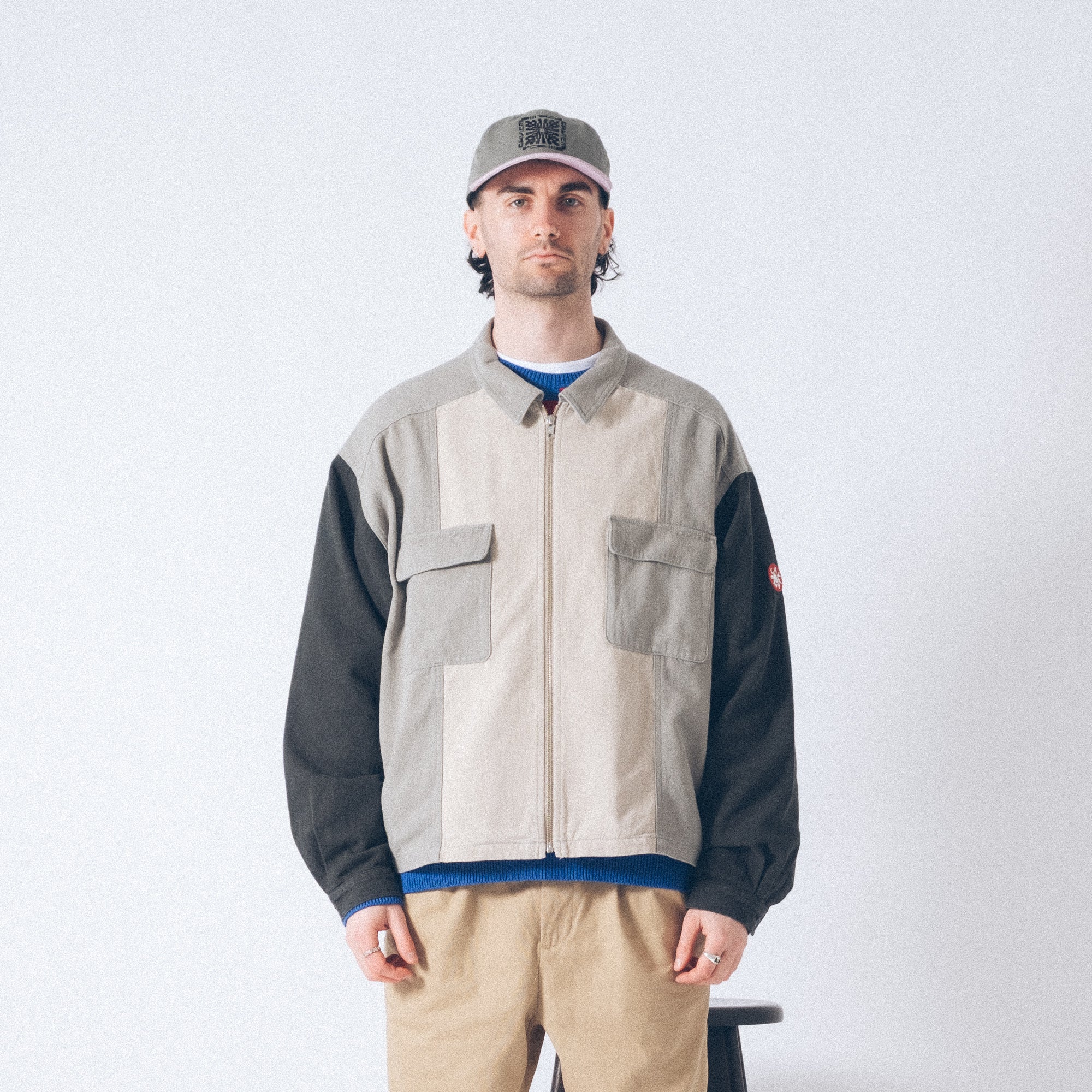 Cav Empt Stripe Cut Short Shirt Jacket - Grey