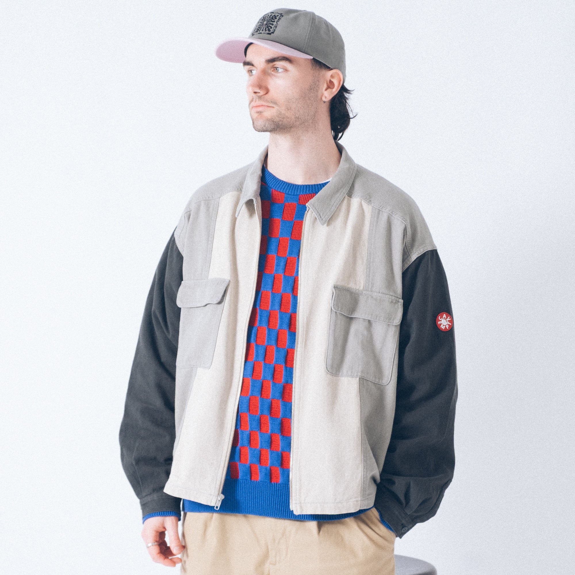 Cav Empt Stripe Cut Short Shirt Jacket - Grey