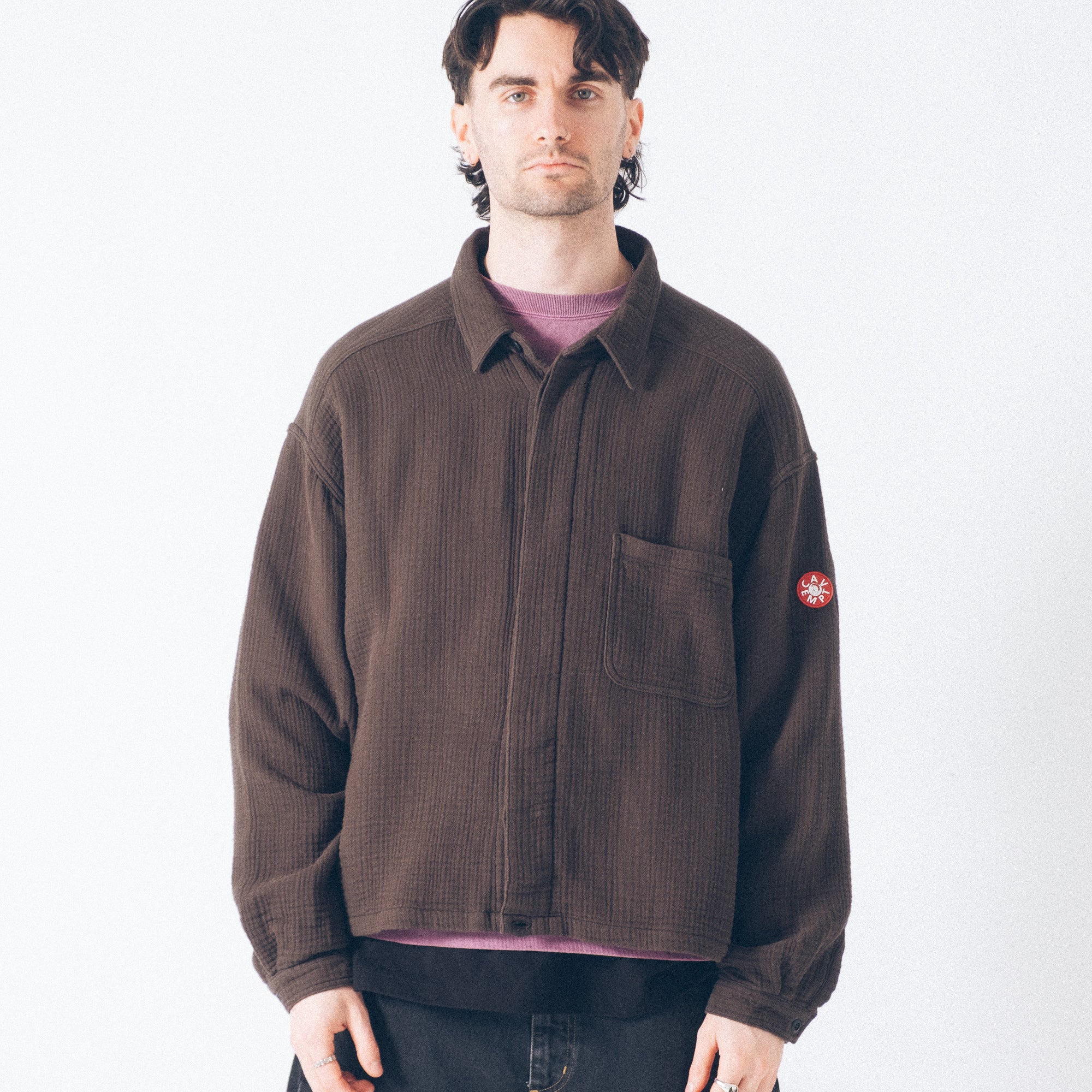 Cav Empt Cotton Gauze Short Shirt Jacket - Charcoal