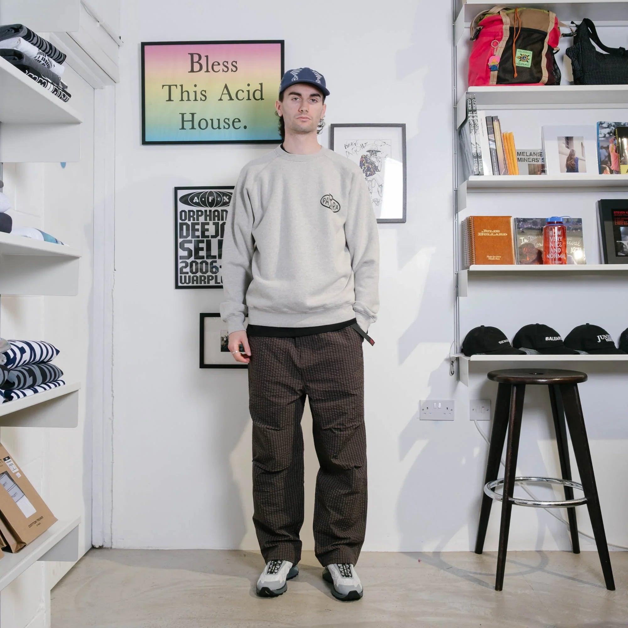 By Parra Legs Logo Crew Neck Sweatshirt - Heather Grey