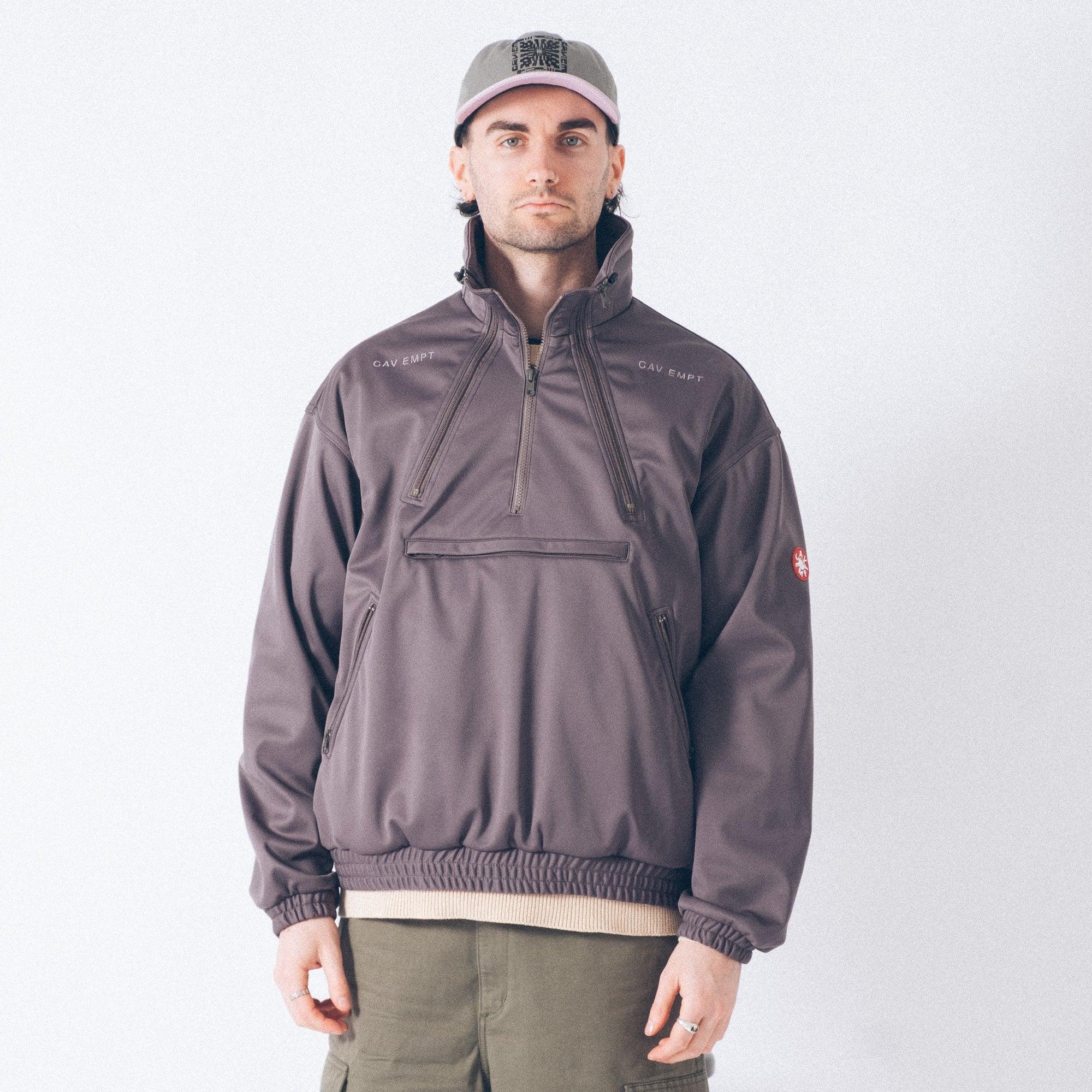 Cav Empt Fleece Back Half Zip - Grey