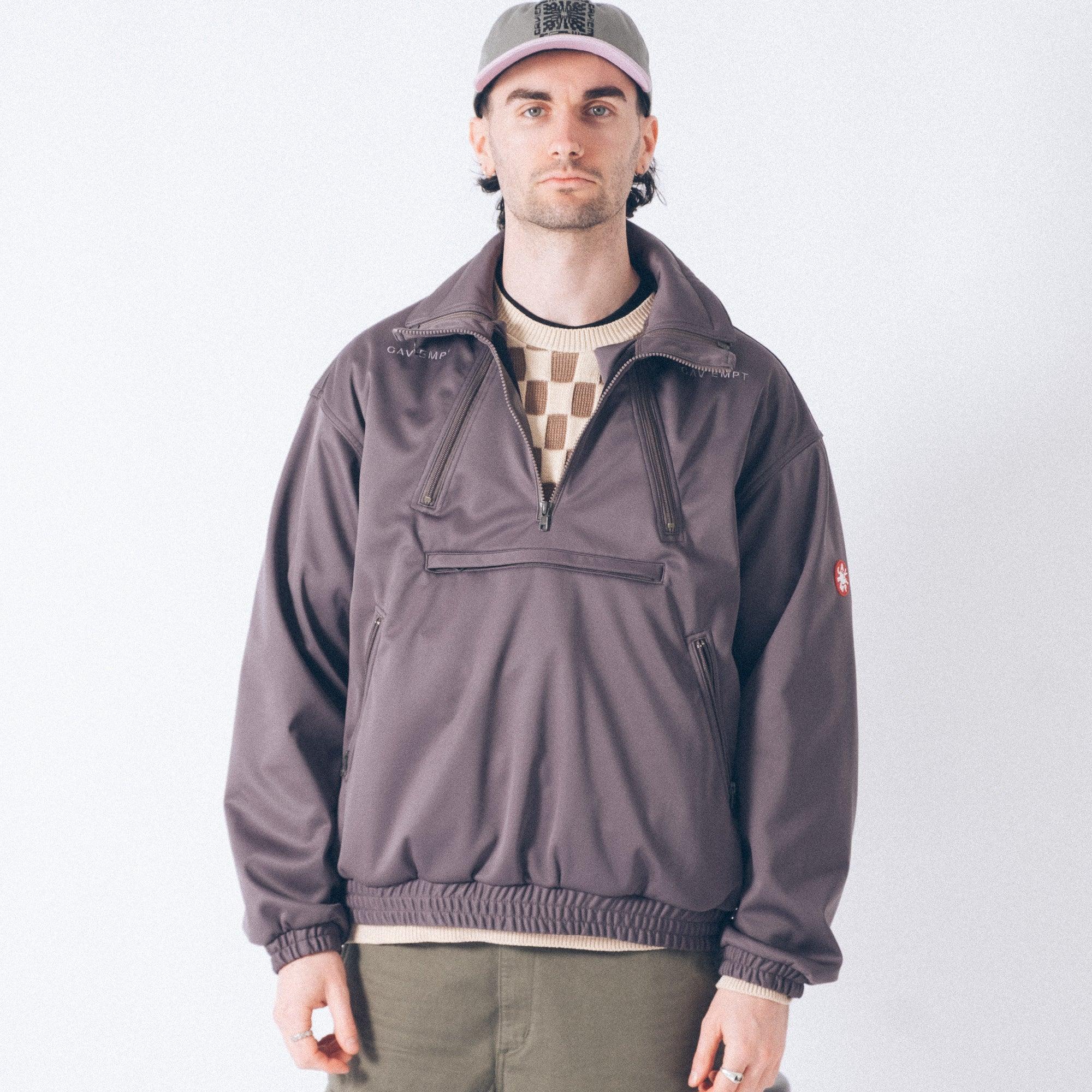 Cav Empt Fleece Back Half Zip - Grey