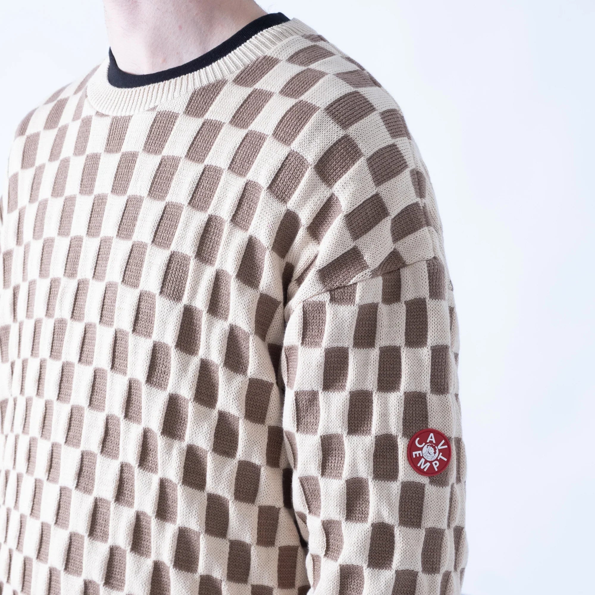Cav Empt Rectangular Knit Sweater - Beige
