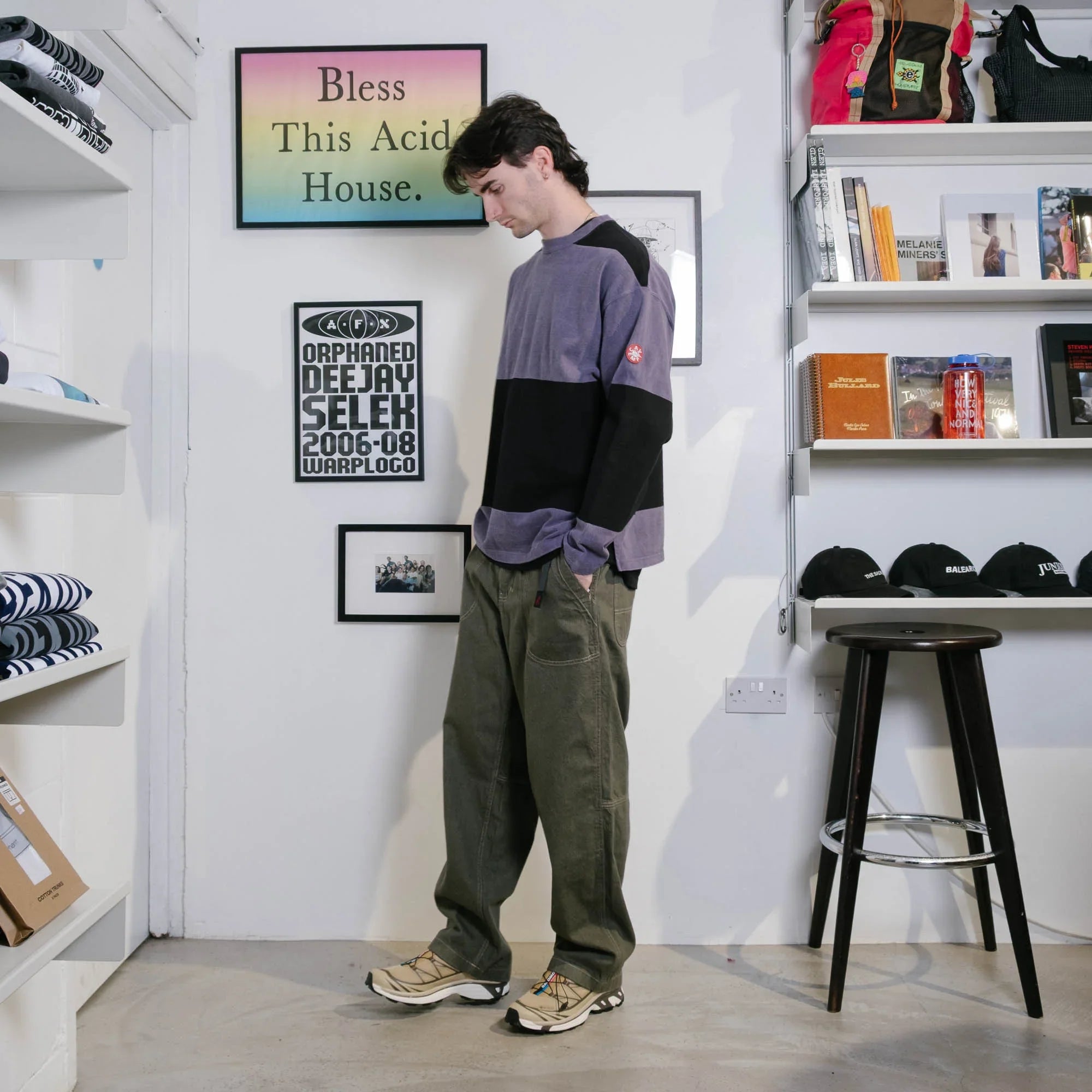 Cav Empt Overdye Stripe Long Sleeve Crew Neck - Purple