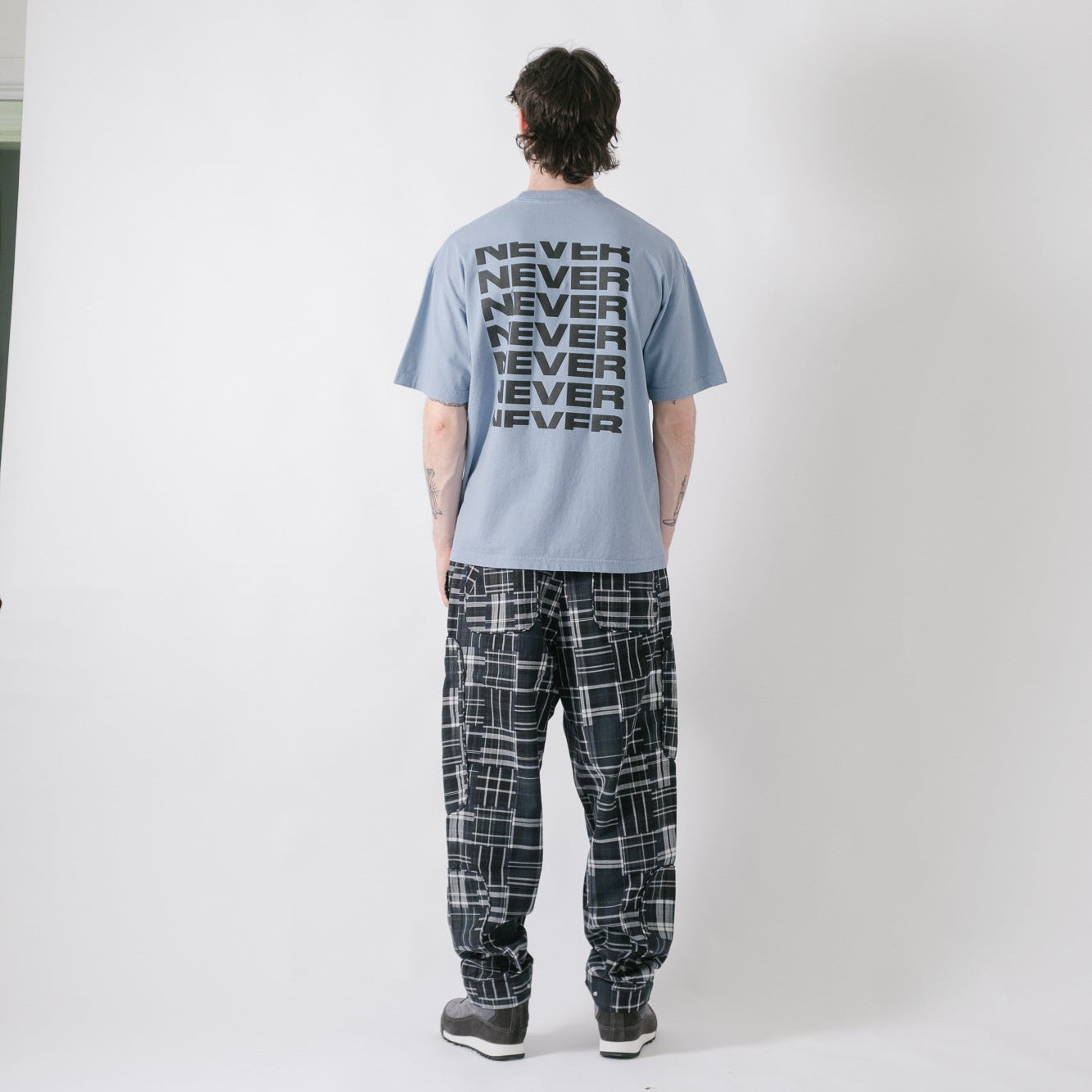 Never Never Stack Tee - Washed Blue