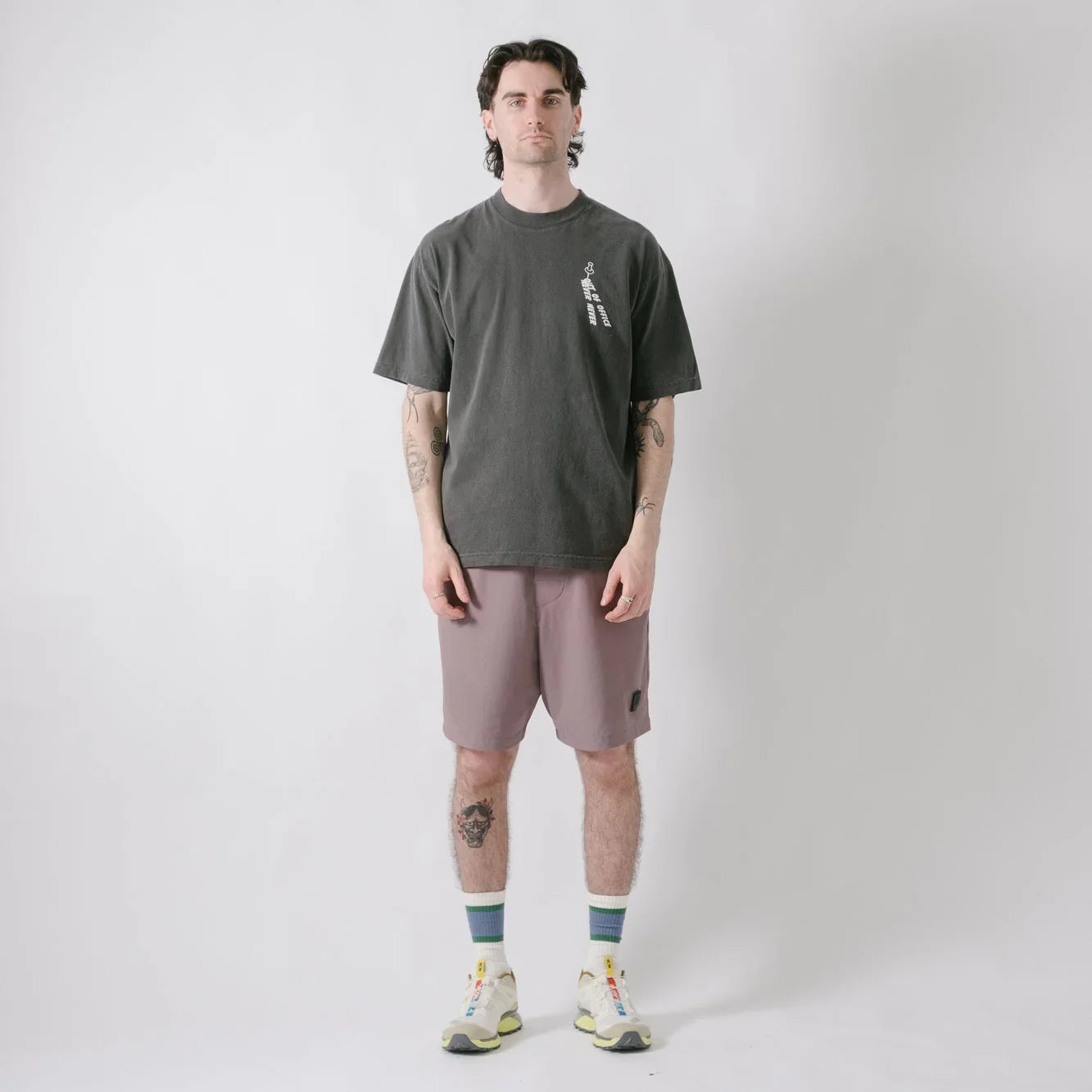 Never Never X Out Of Office Pin Tee - Washed Black