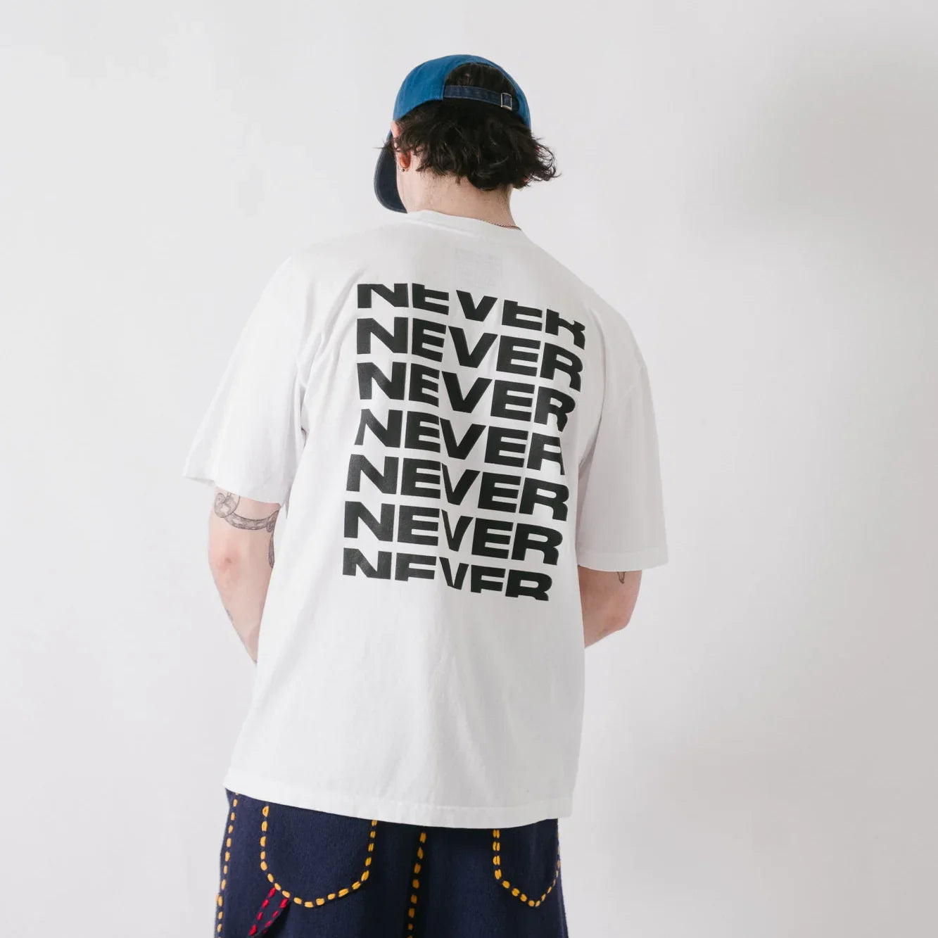 Never Never Stack Tee - White