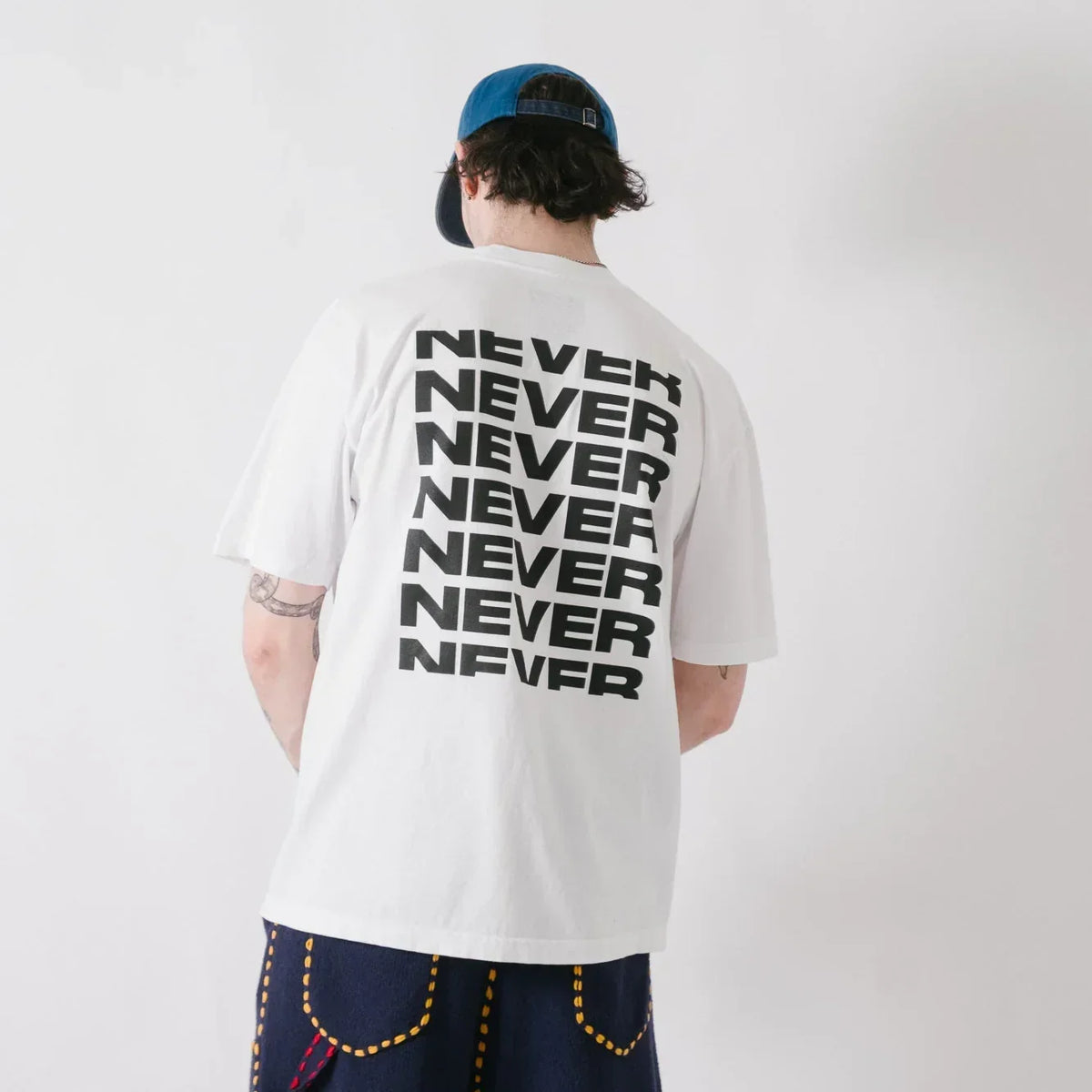 Never Never Stack Tee - White