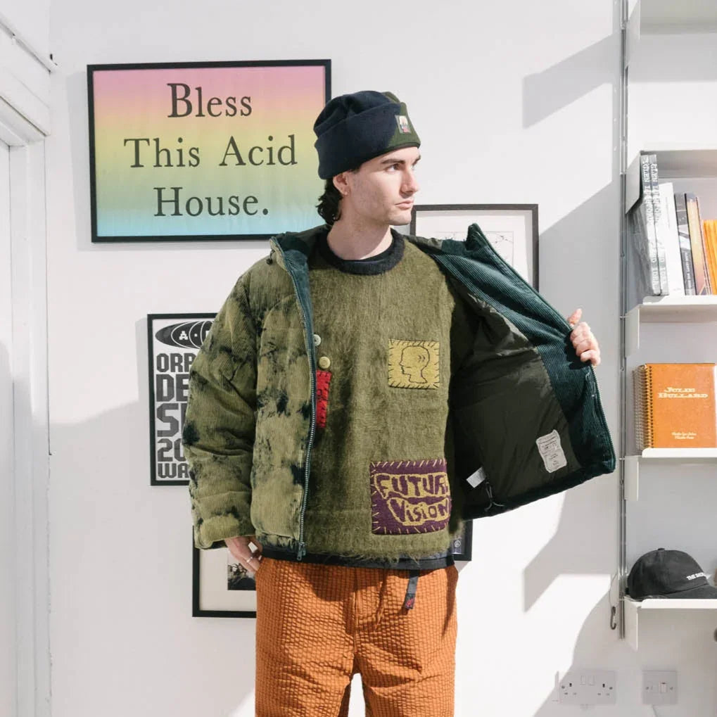Brain Dead Bleach Dyed Dimension Puffer Jacket - Olive