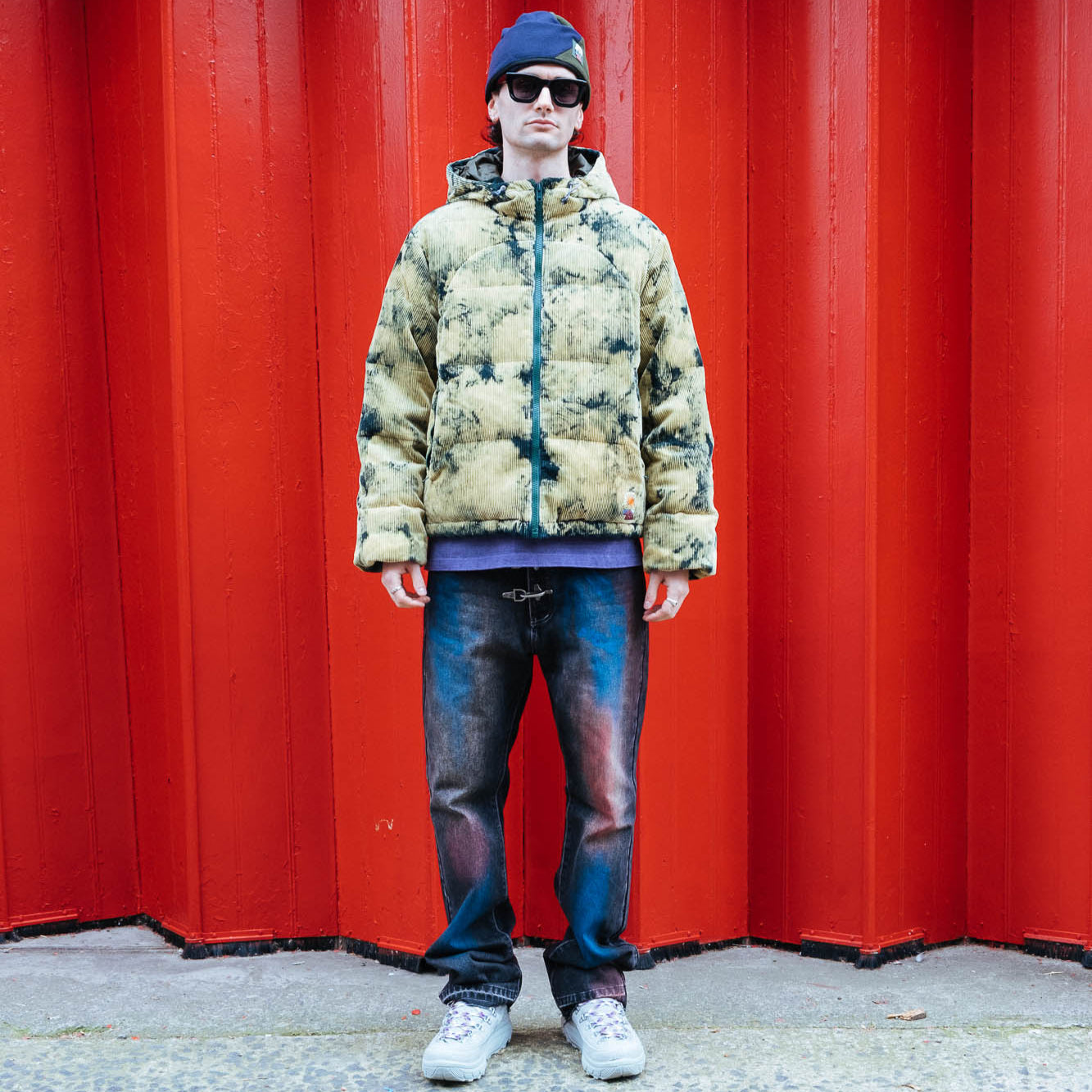 Brain Dead Bleach Dyed Dimension Puffer Jacket - Olive