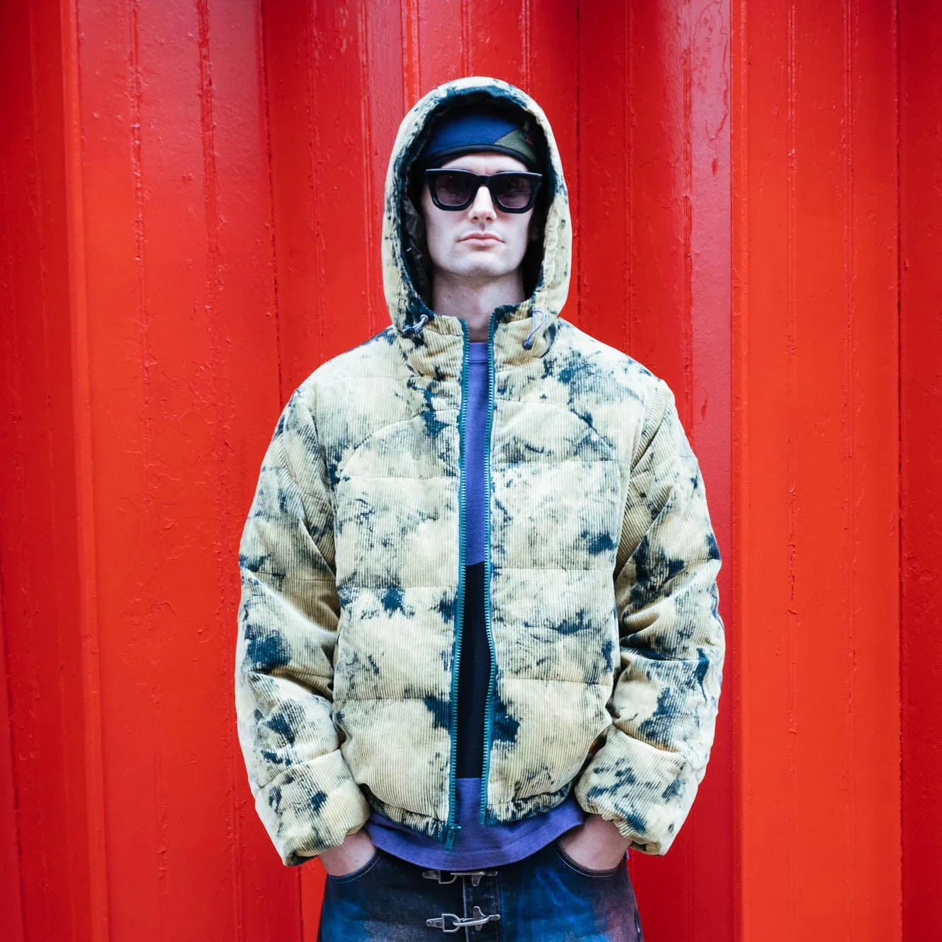 Brain Dead Bleach Dyed Dimension Puffer Jacket - Olive