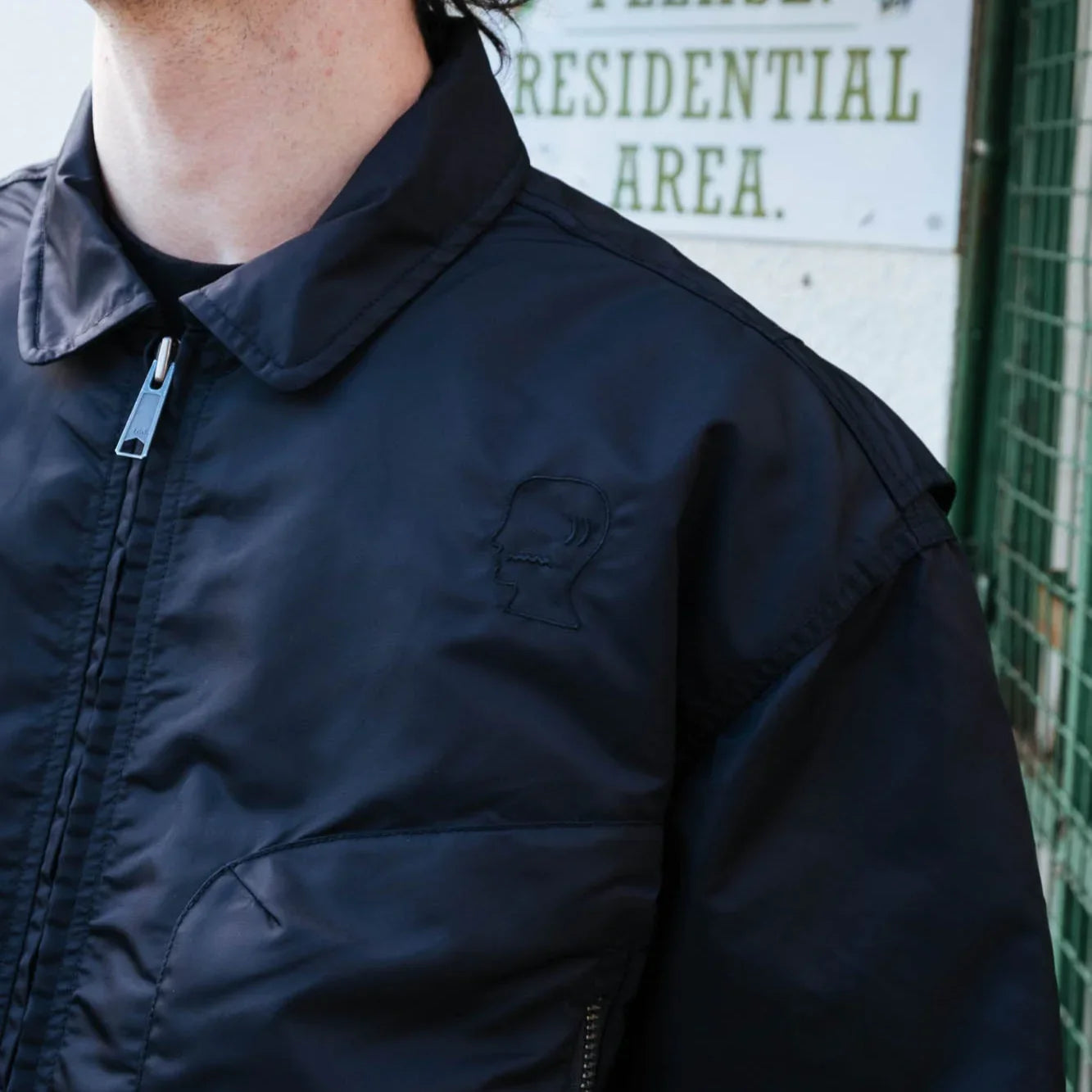 Brain Dead Embroidered 3D Flight Jacket - Black