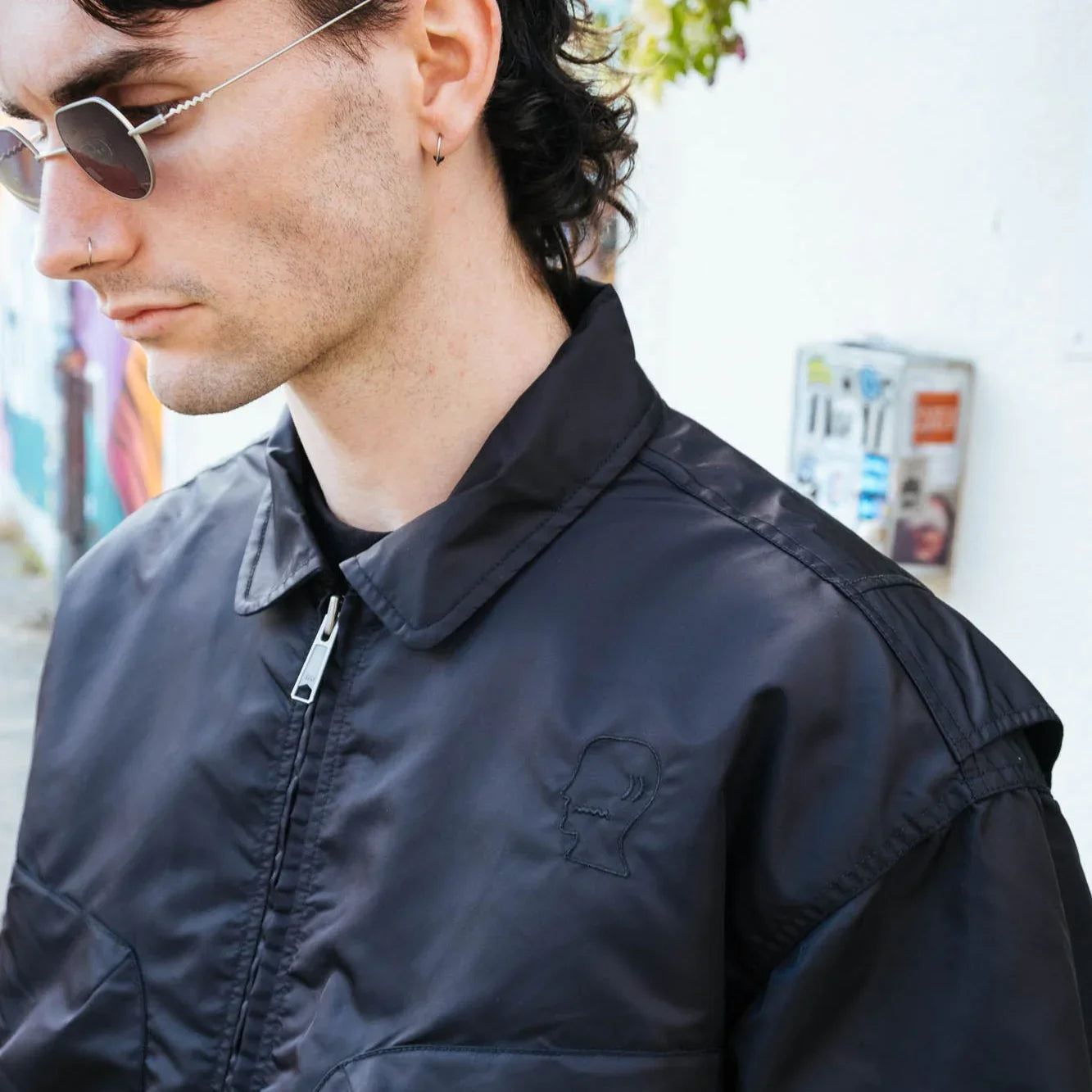 Brain Dead Embroidered 3D Flight Jacket - Black