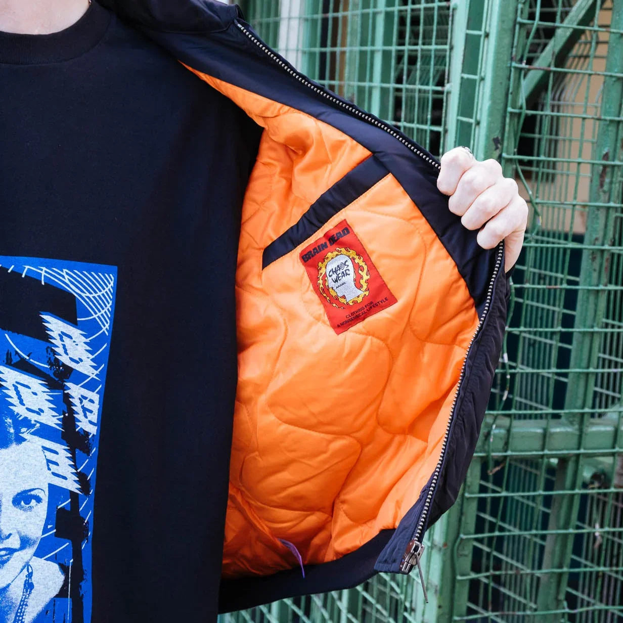 Brain Dead Embroidered 3D Flight Jacket - Black