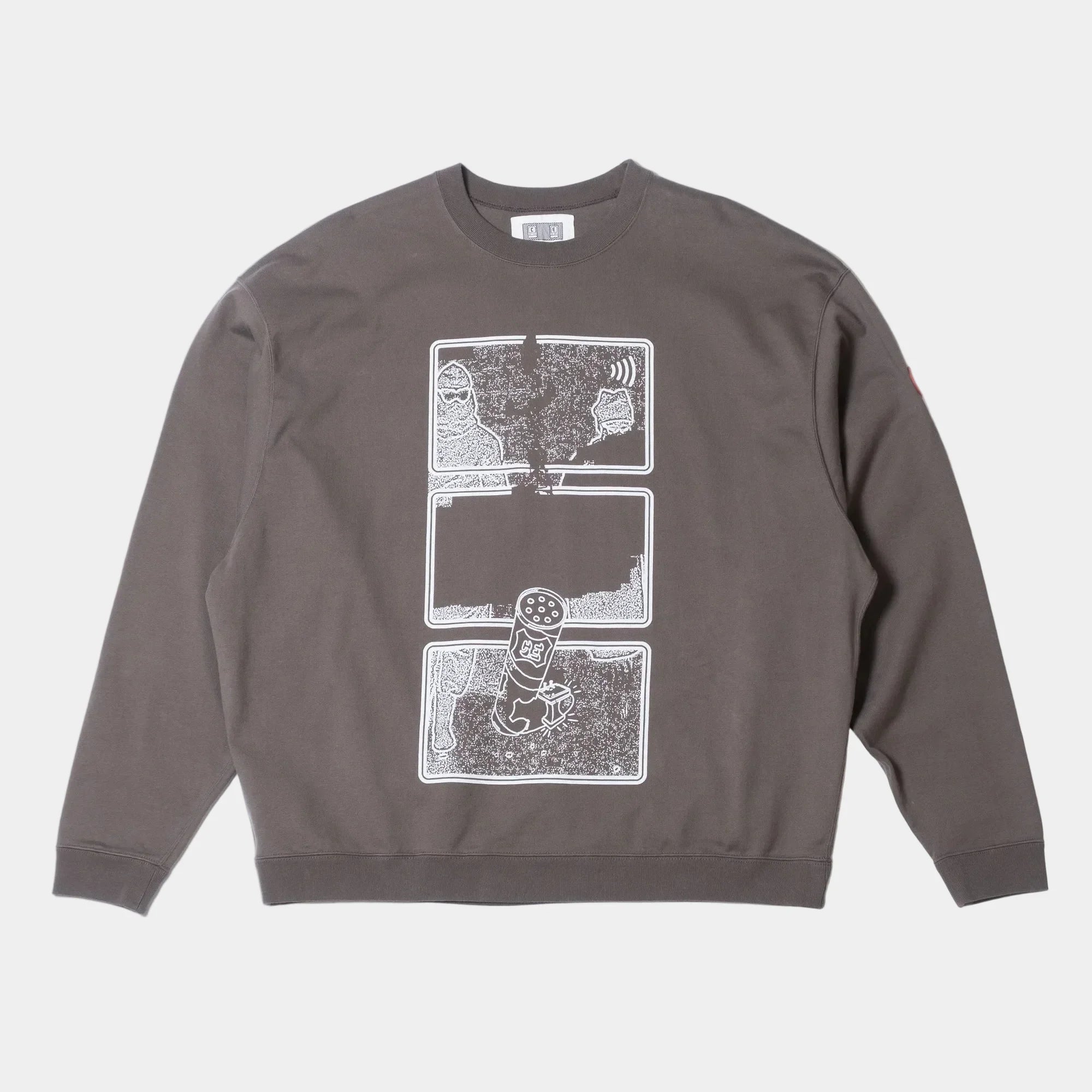 Cav Empt MD Clean Room LIGHT BIG Crew Neck Sweatshirt - Charcoal