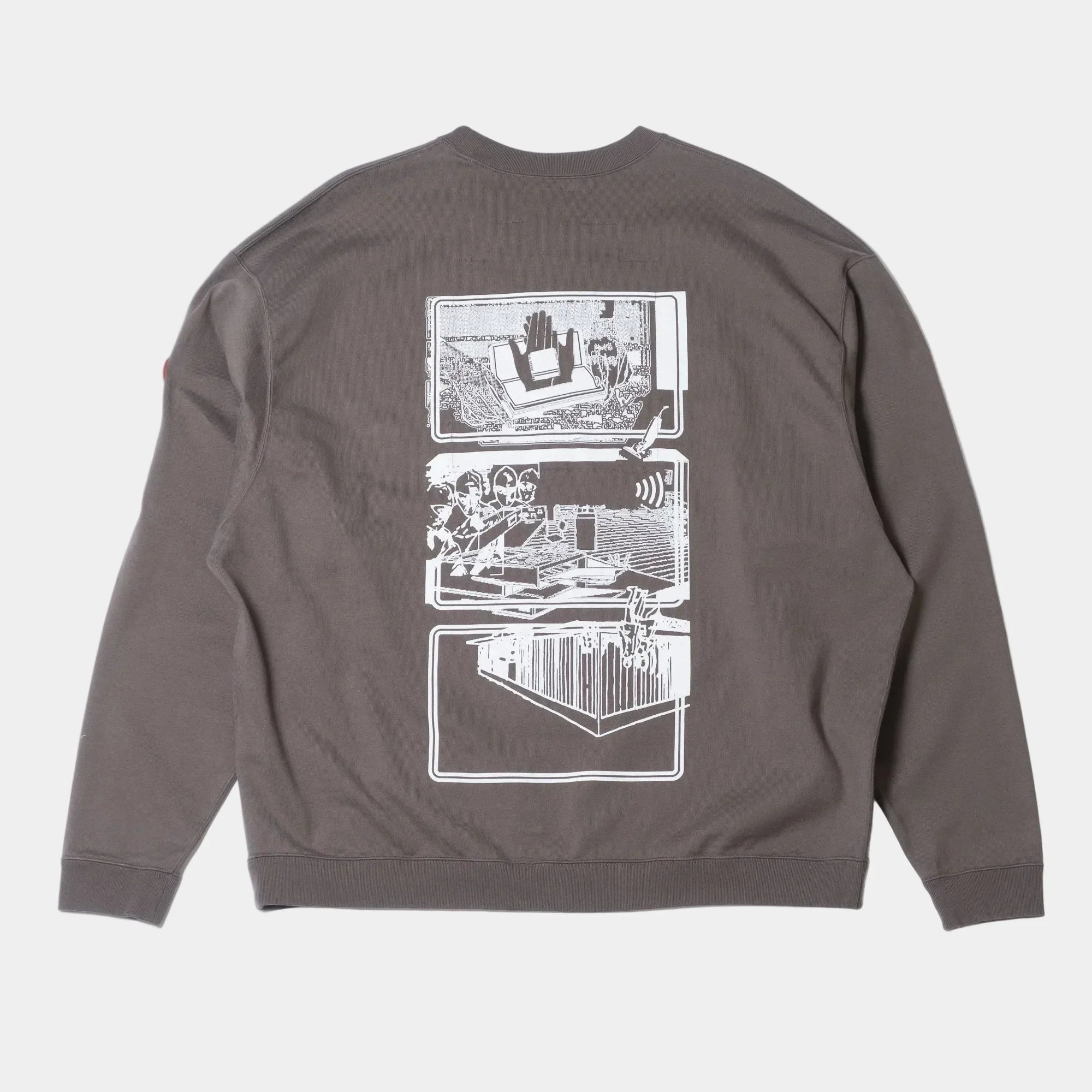 Cav Empt MD Clean Room LIGHT BIG Crew Neck Sweatshirt - Charcoal