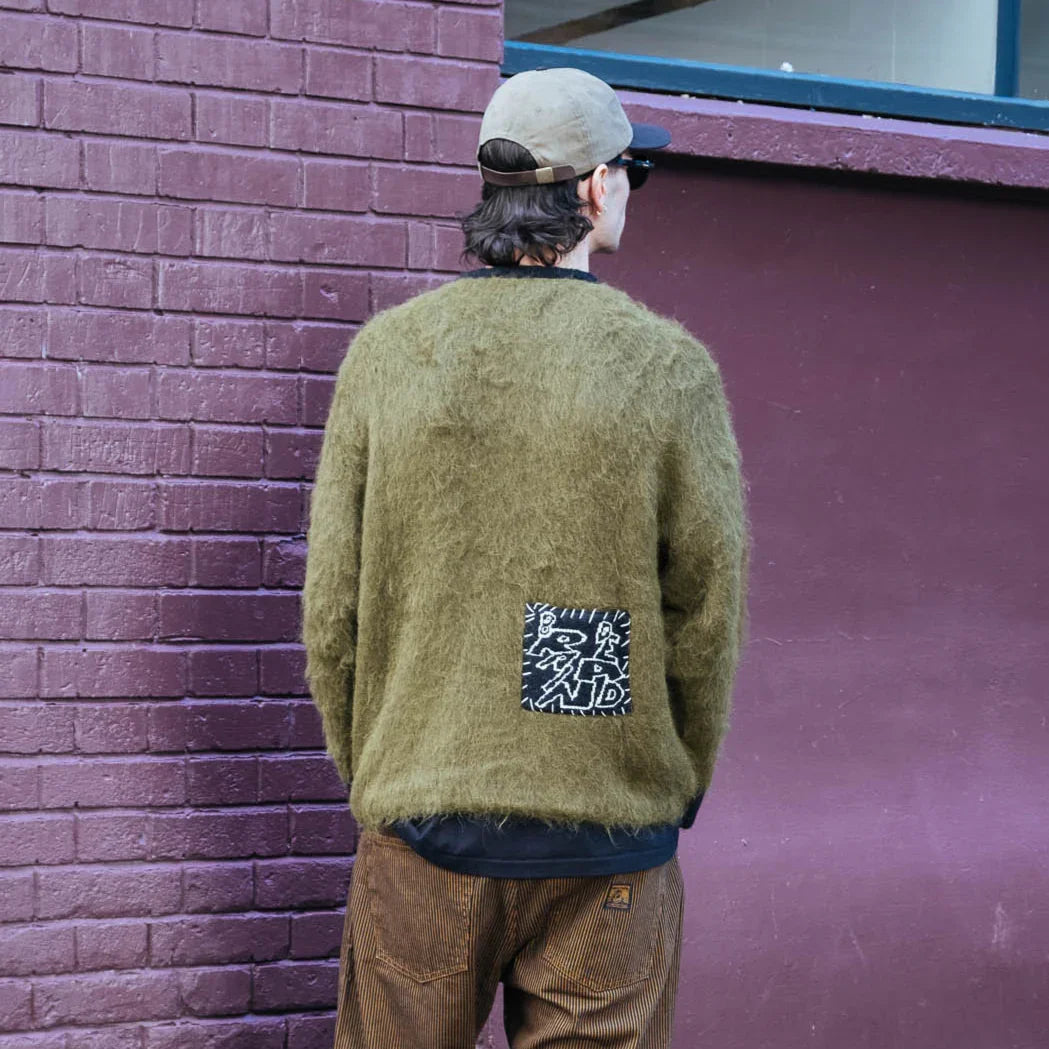 Brain Dead Future Vision Boxy Knit Sweater - Olive