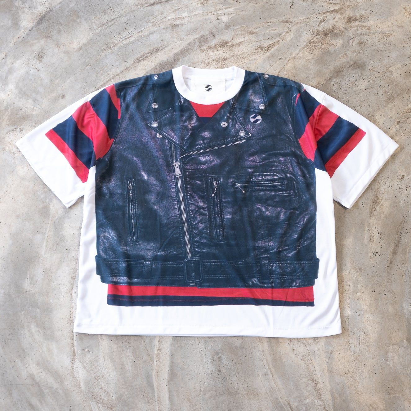 The Salvages Moto Border T-Shirt - White