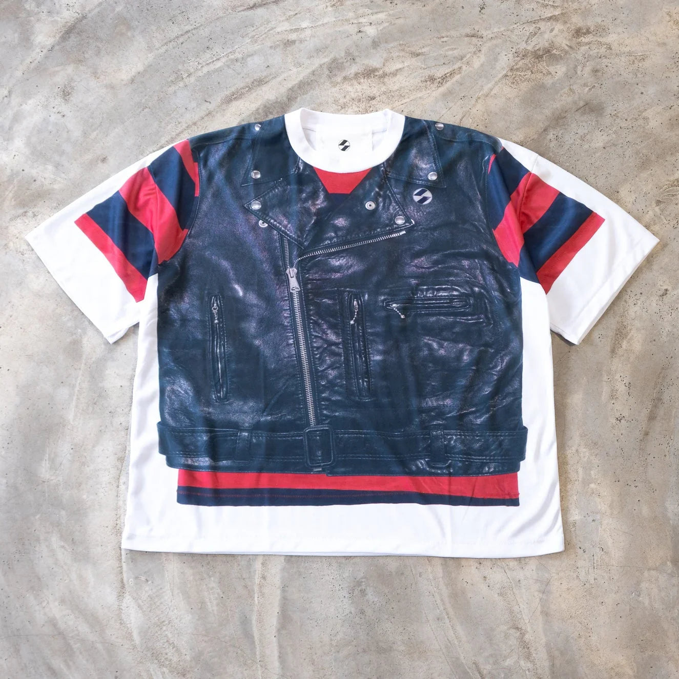 The Salvages Moto Border T-Shirt - White