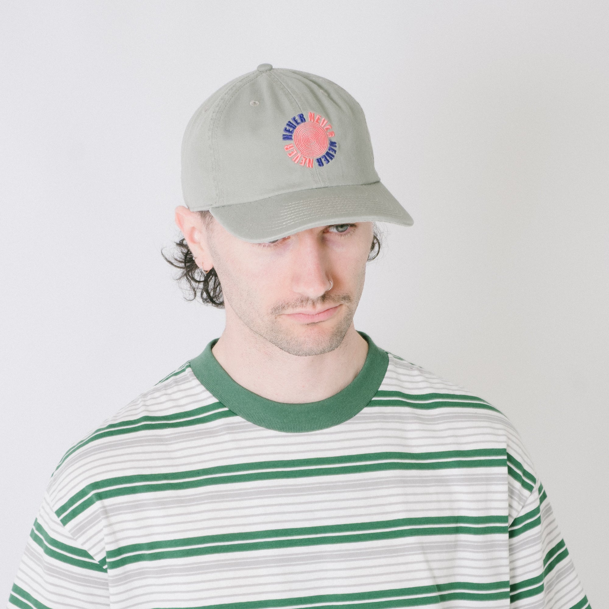Never Never Spiral 6 Panel Hat - Washed Grey