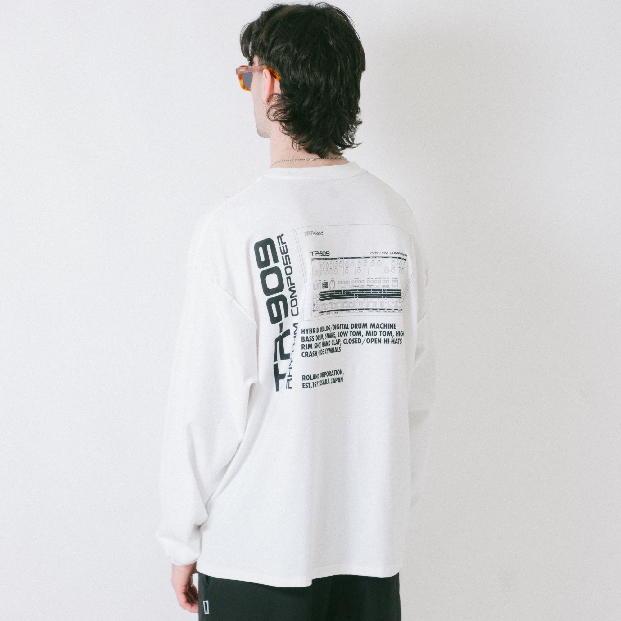 is-ness x Roland TR-909 LS Tee - White