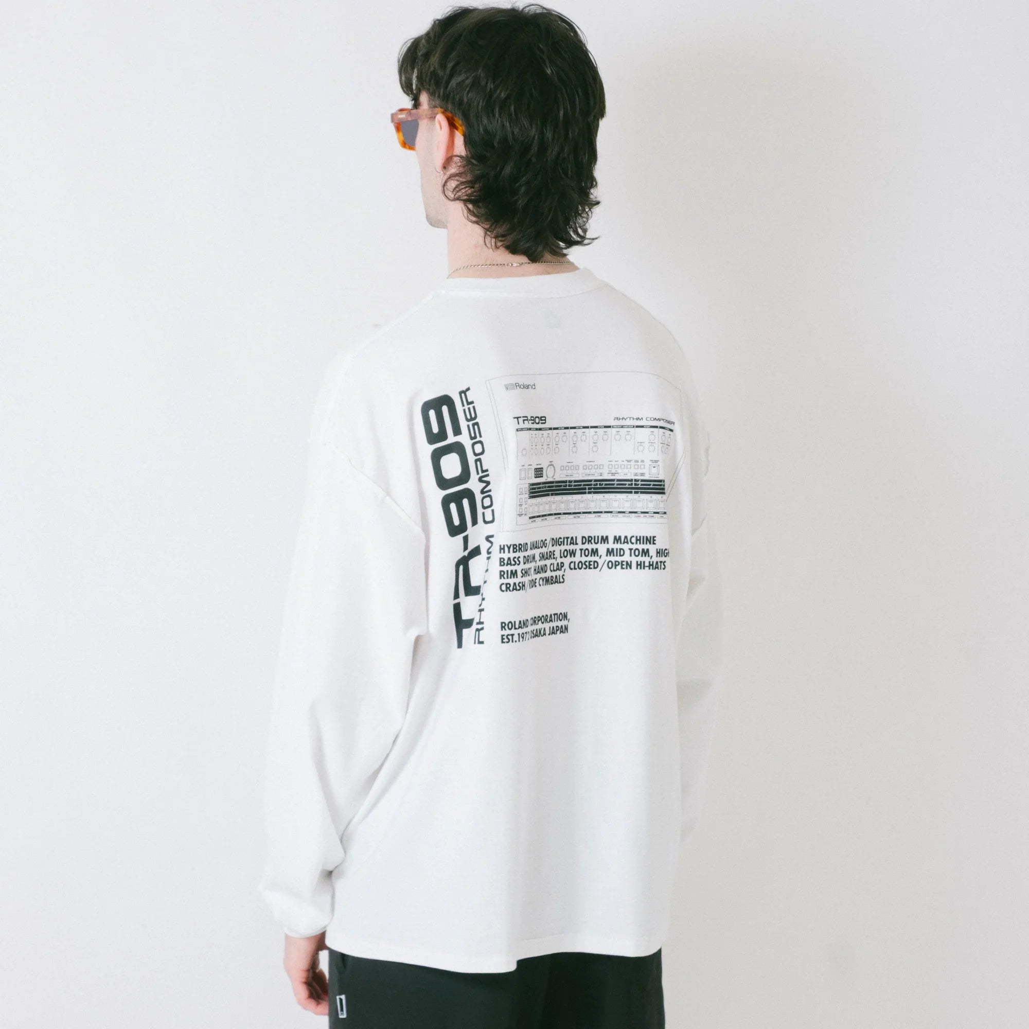 is-ness x Roland TR-909 LS Tee - White