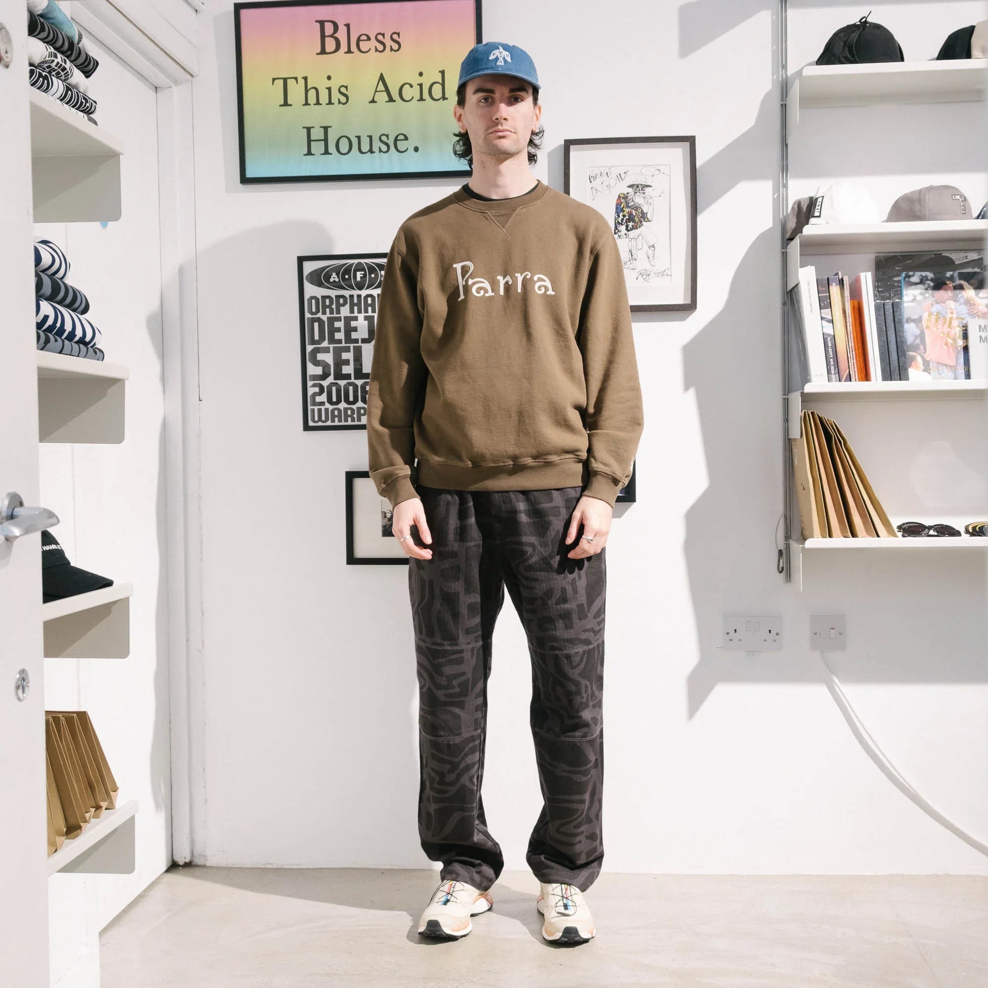 By Parra Weird Trad Crew Neck Sweatshirt - Brown