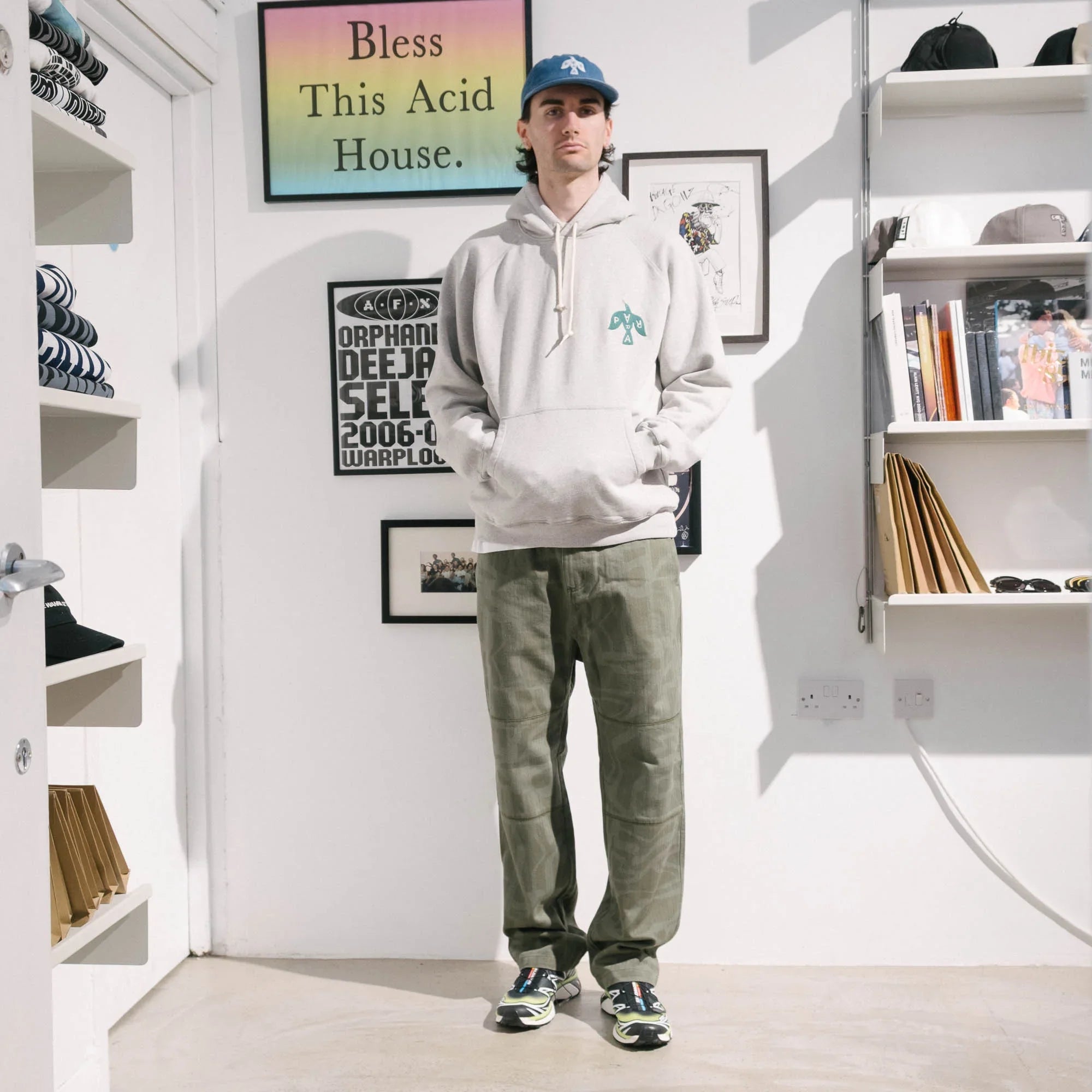 By Parra Crow Logo Hooded Sweatshirt - Heather Grey