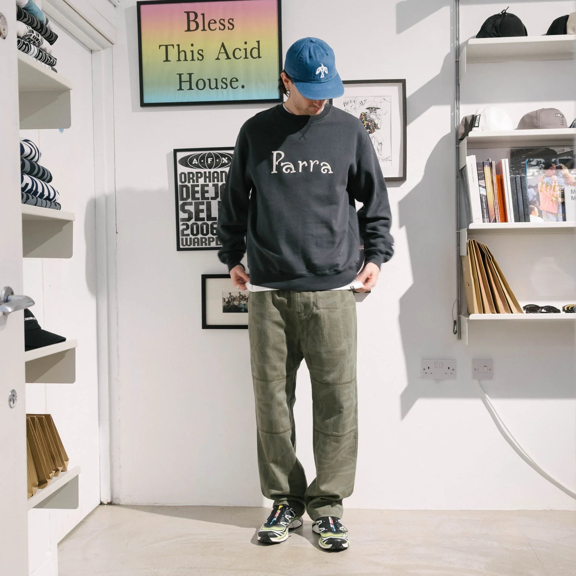 By Parra Weird Trad Crew Neck Sweatshirt - Dark Navy