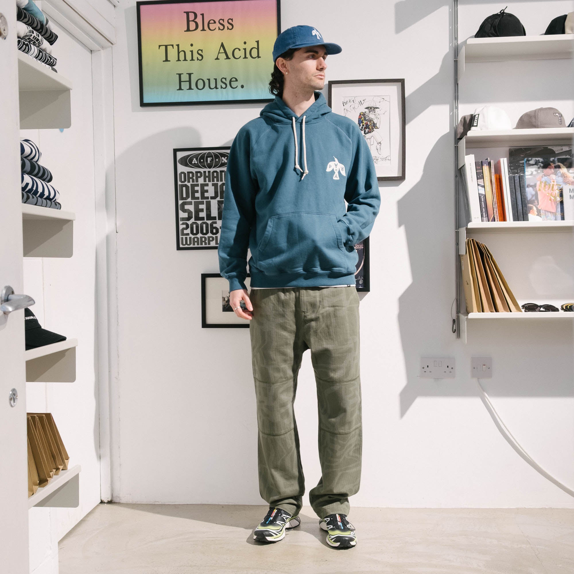 By Parra Crow Logo Hooded Sweatshirt - Teal