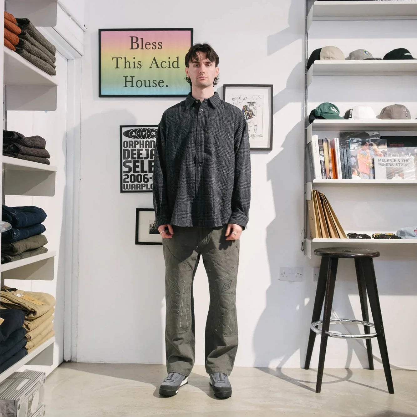 is-ness Checkered Standard Shirt - Navy Check