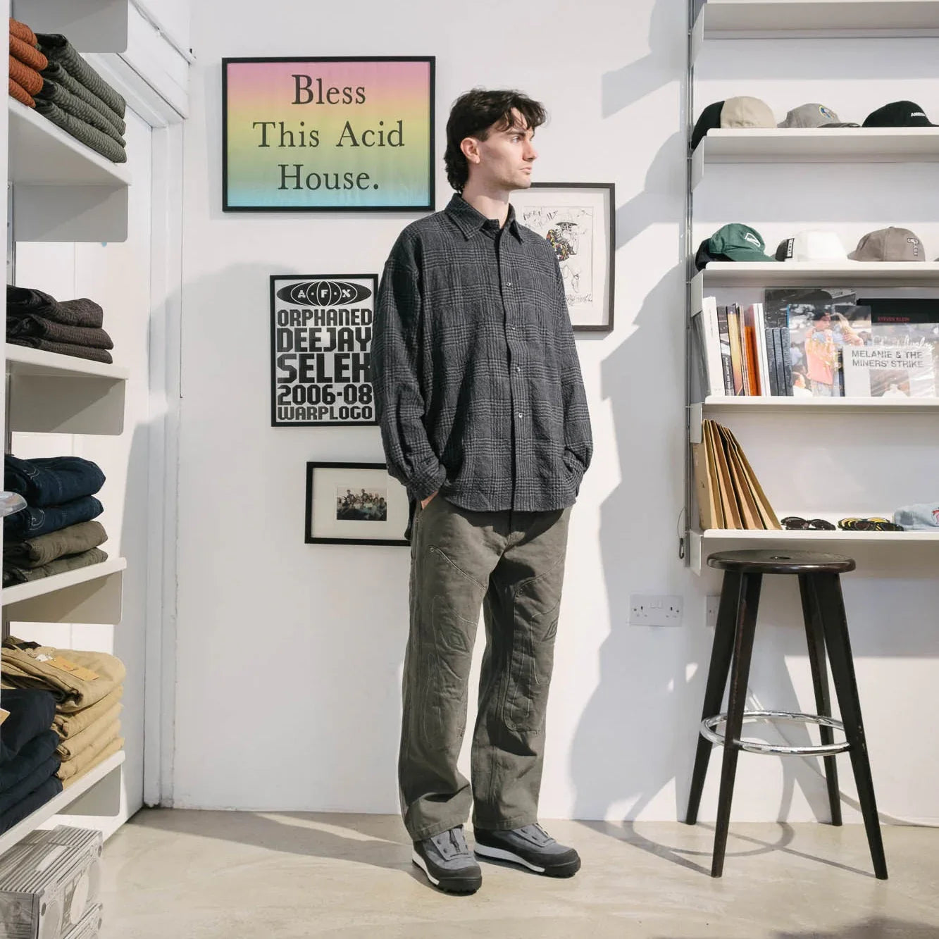 is-ness Checkered Standard Shirt - Navy Check