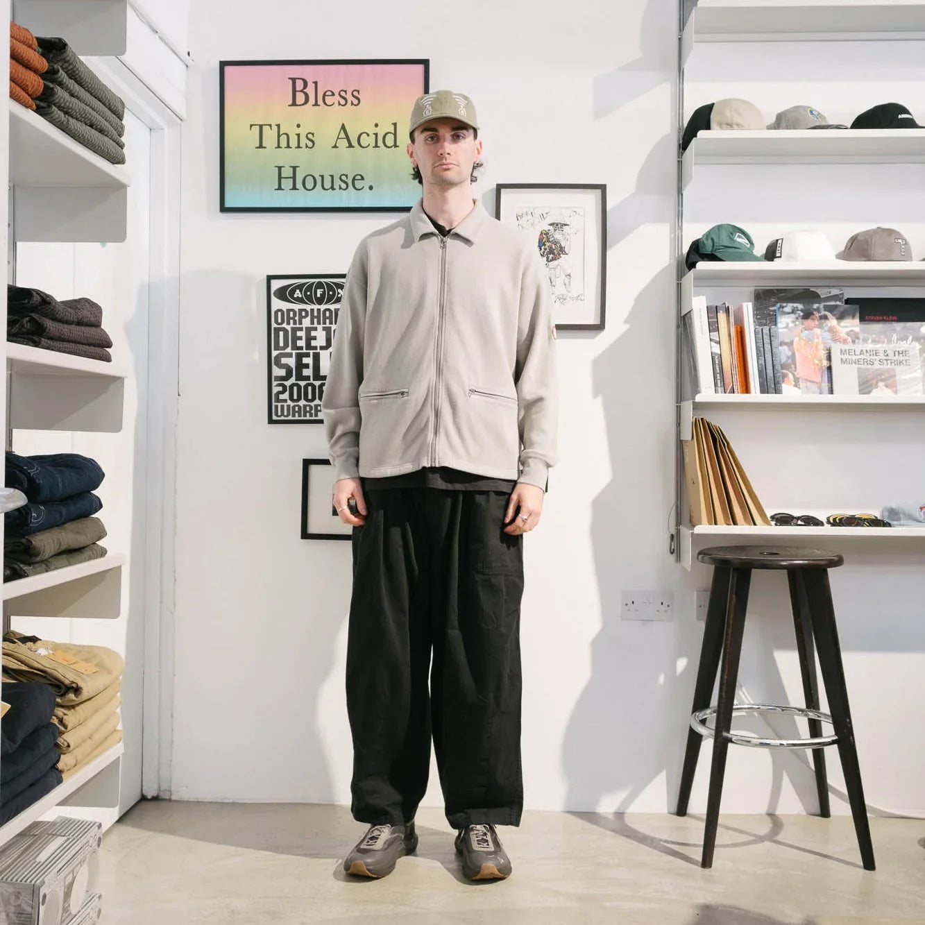 Cav Empt DBL Knit Collared Zip Up - Khaki