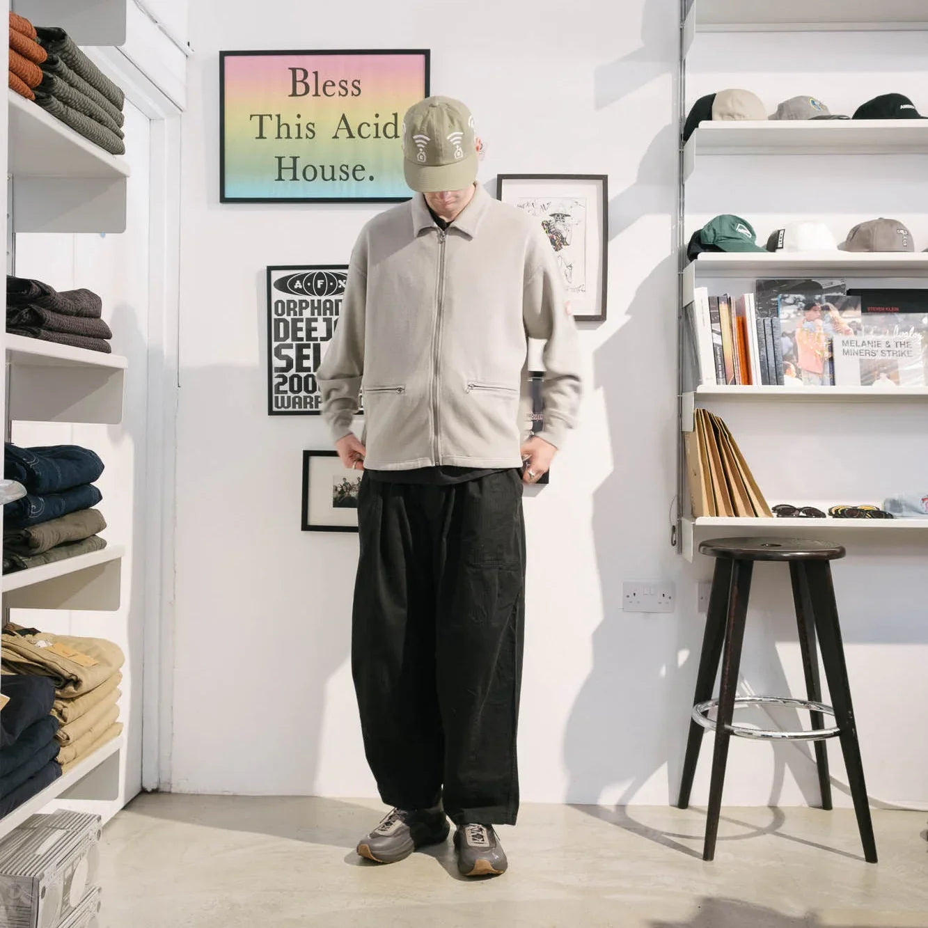 Cav Empt DBL Knit Collared Zip Up - Khaki