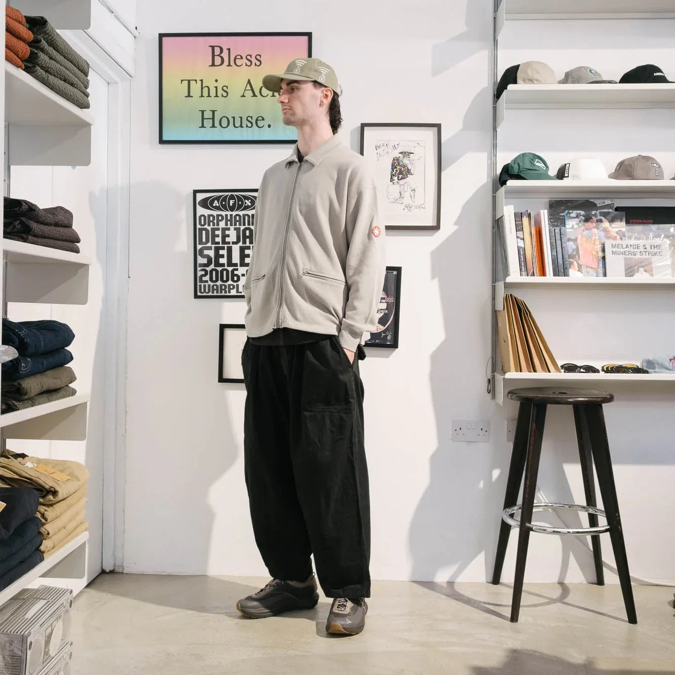 Cav Empt DBL Knit Collared Zip Up - Khaki